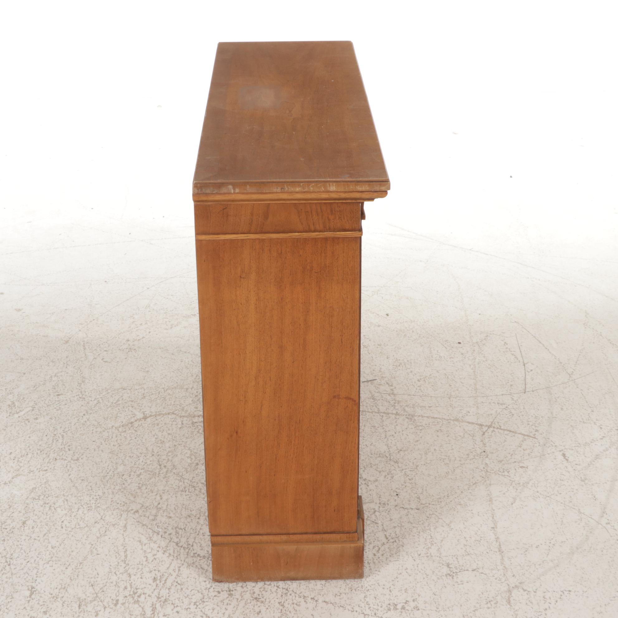 Thomasville Italian Neoclassical Style Walnut Console Cabinet, 1960s