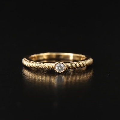 Sterling Bezel Set Diamond Ring