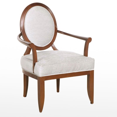 Mahogany-Stained X-Back Armchair, Manner of Barbara Barry