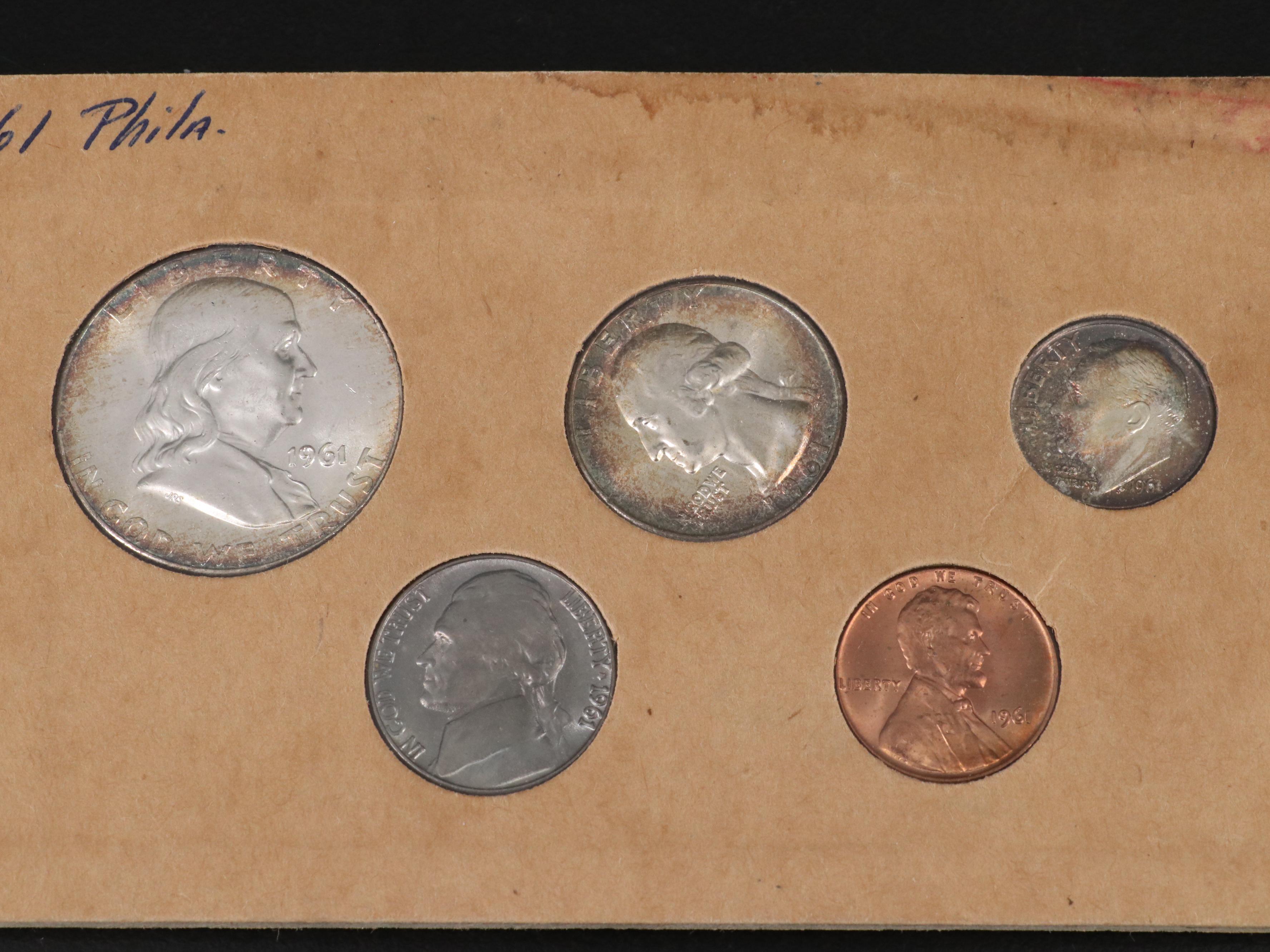 1915 Indian Head $5 Gold Half Eagle and a 1961 Silver Uncirculated Set