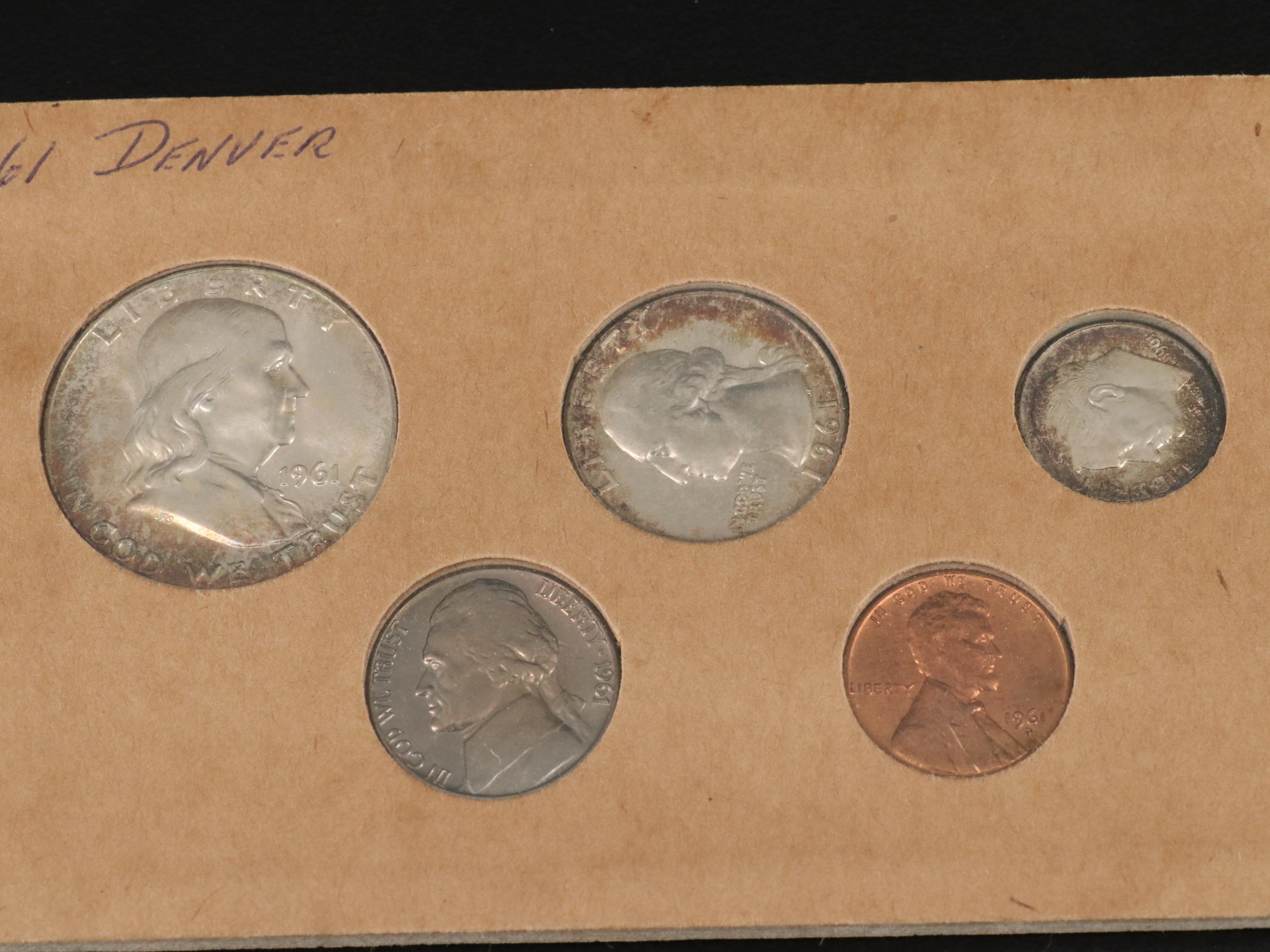 1915 Indian Head $5 Gold Half Eagle and a 1961 Silver Uncirculated Set