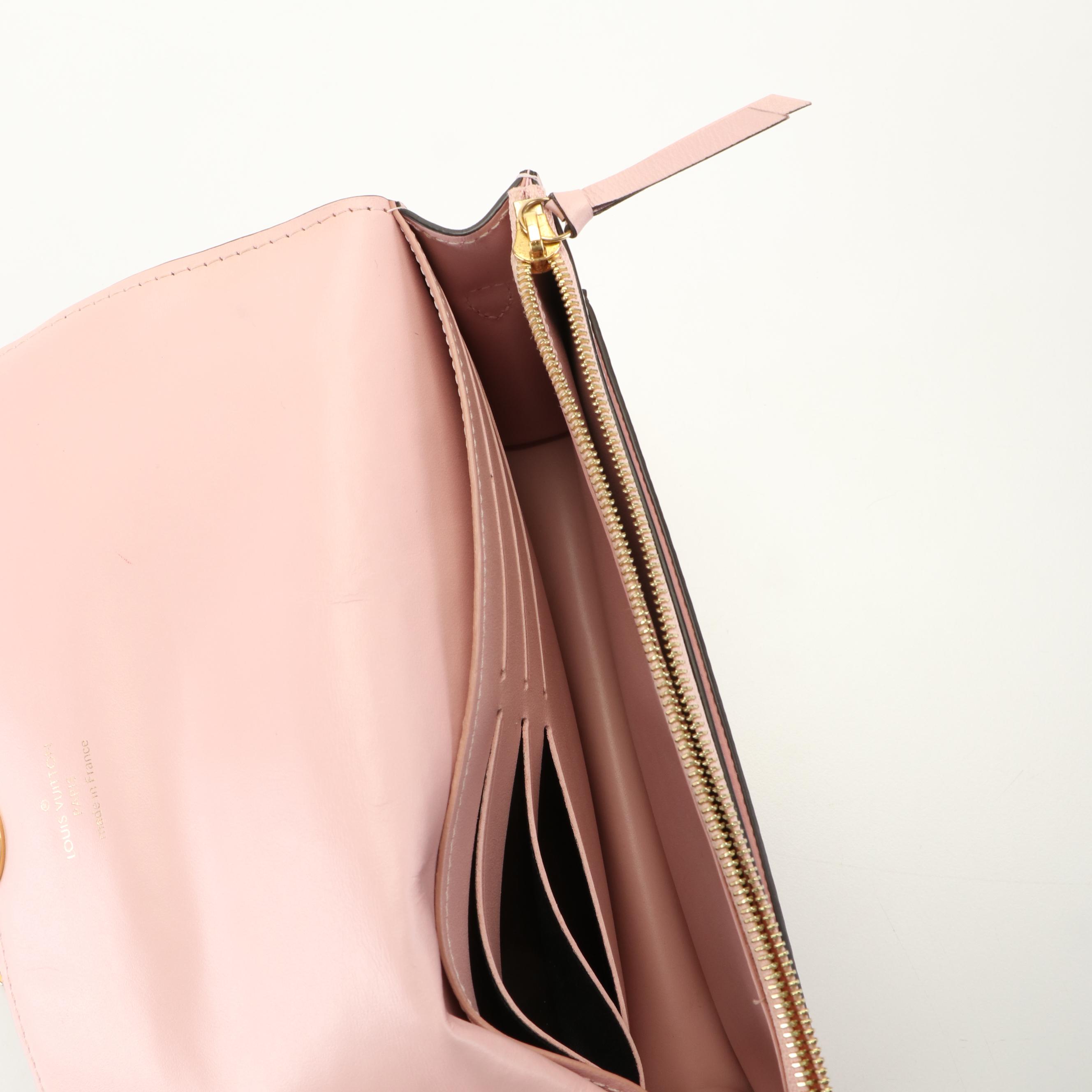 Louis Vuitton  Flore Monogram Canvas and Pink Leather Chain Wallet