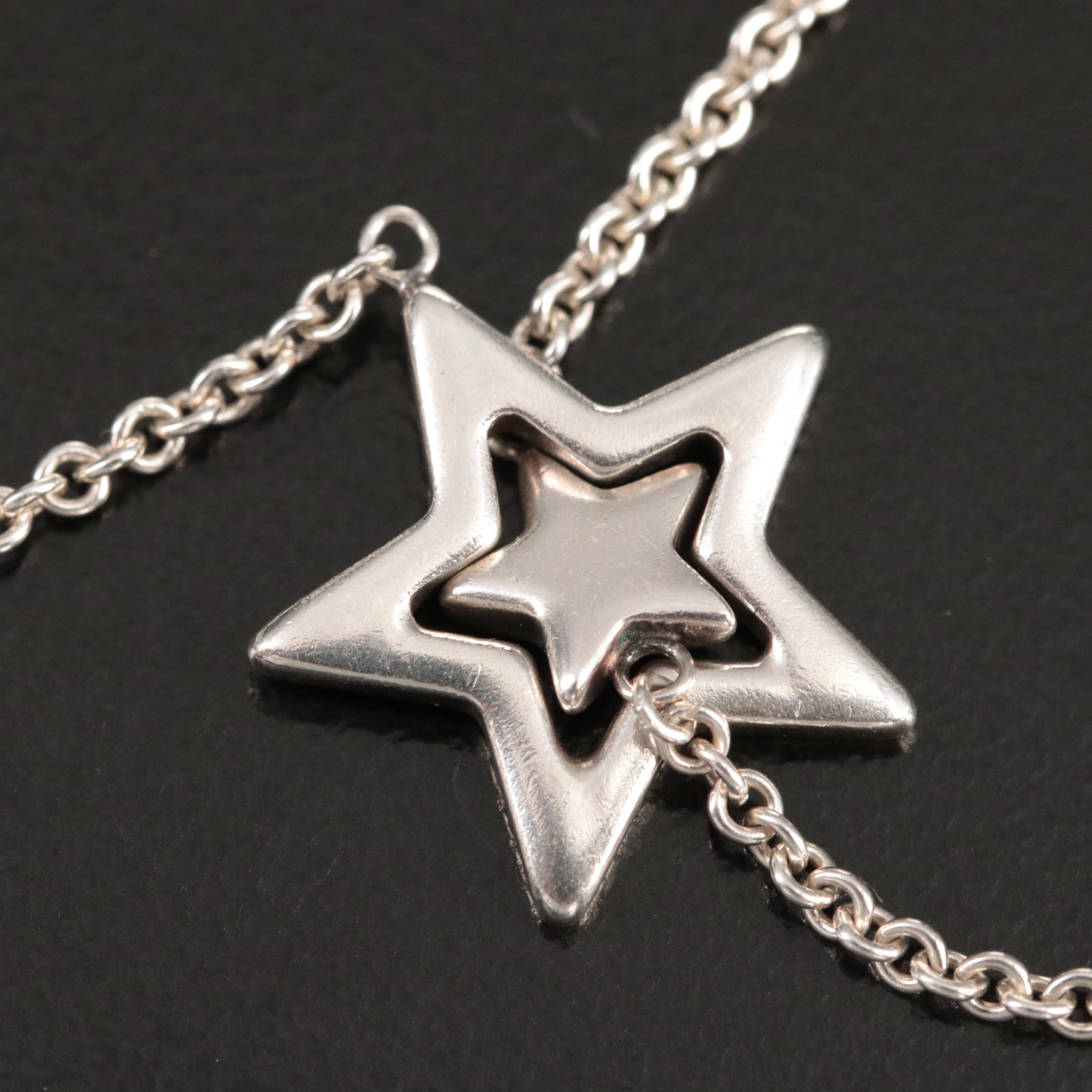 Tiffany & Co. Sterling Star  Lariat Necklace