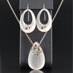 Alexis Bittar Lucite and Crystal Necklace and Earring Set
