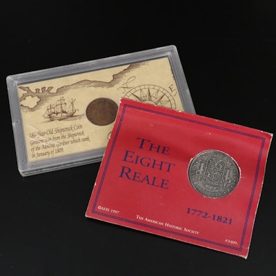 1808 Shipwreck Coin and 8-Reales Reproduction Coin