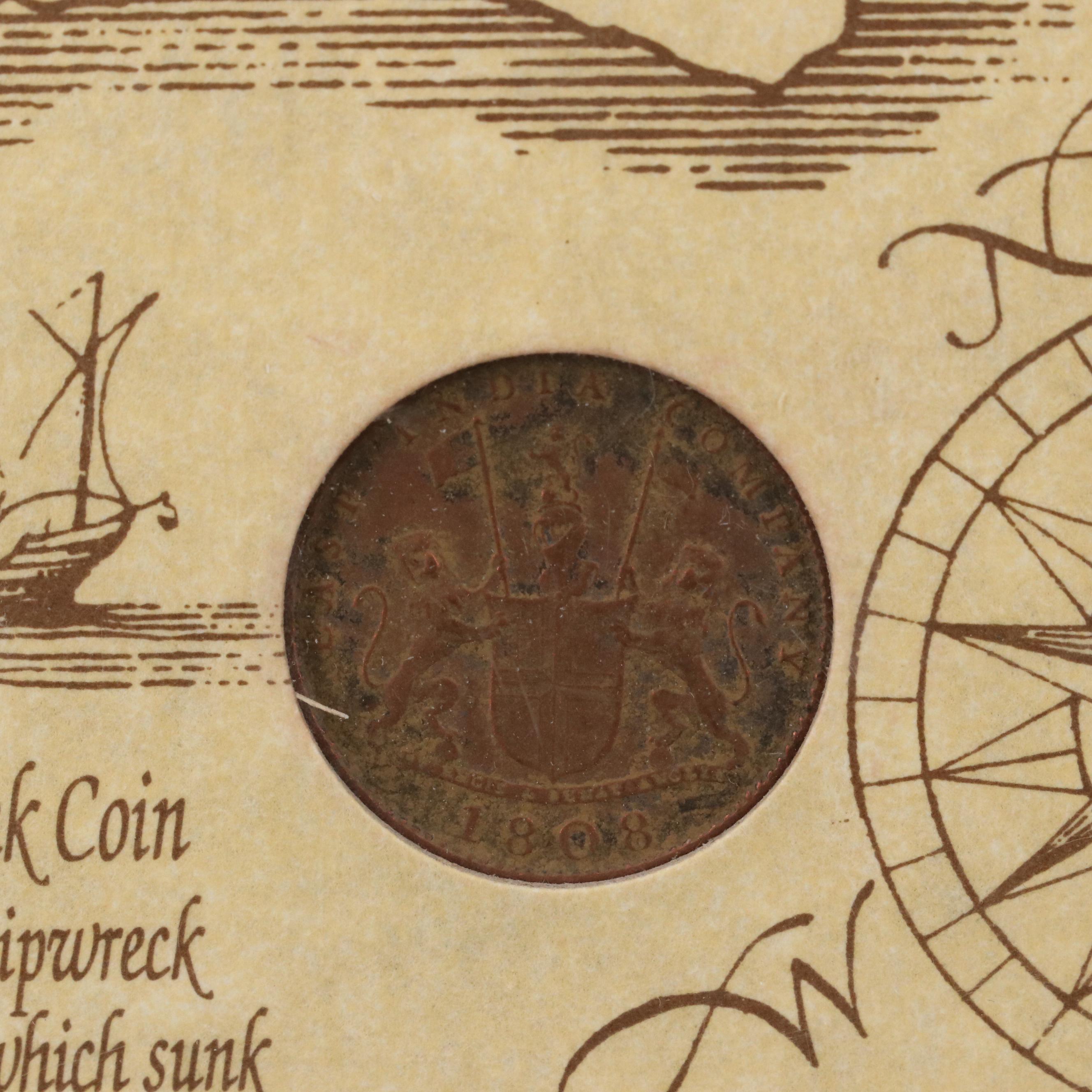 1808 Shipwreck Coin and 8-Reales Reproduction Coin