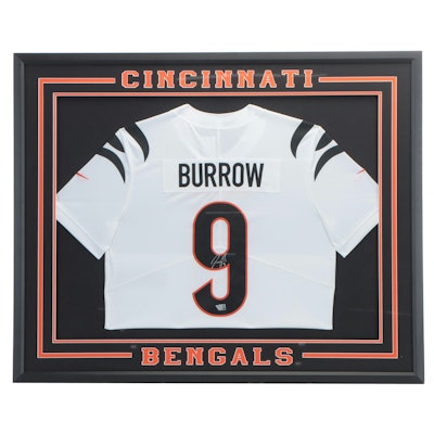 Joe Burrow Signed Cincinnati Bengals Football Jersey In Matted Display
