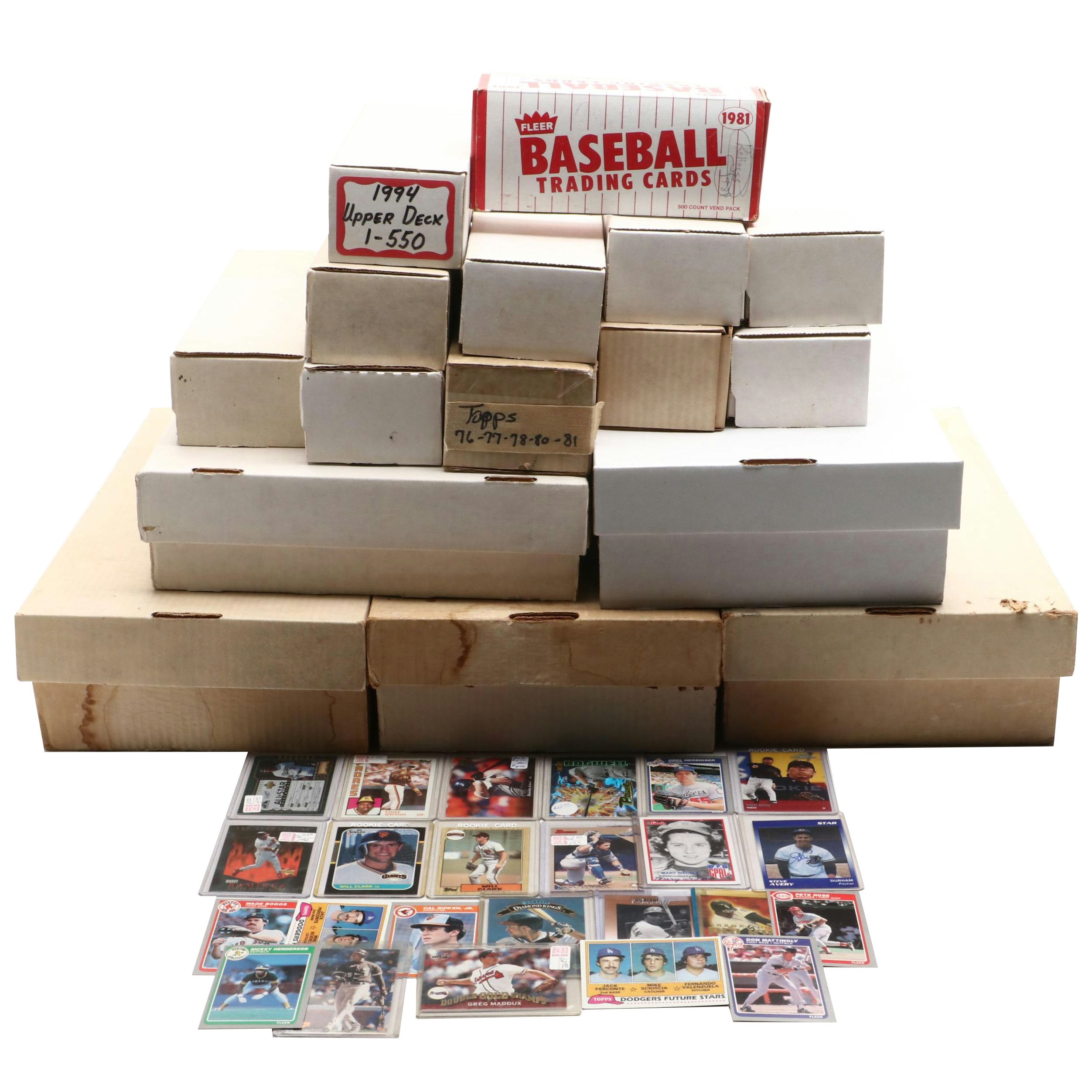 Fleer with Other Baseball Cards Featuring Frank Thomas, Tony Gwynn, and More