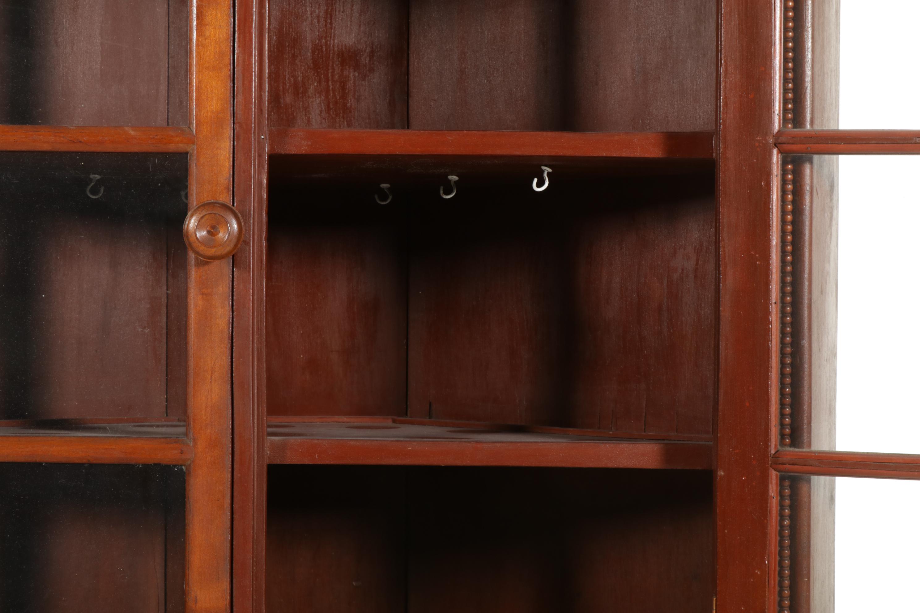 American Primitive Walnut Corner Cupboard, Mid to Late 19th Century