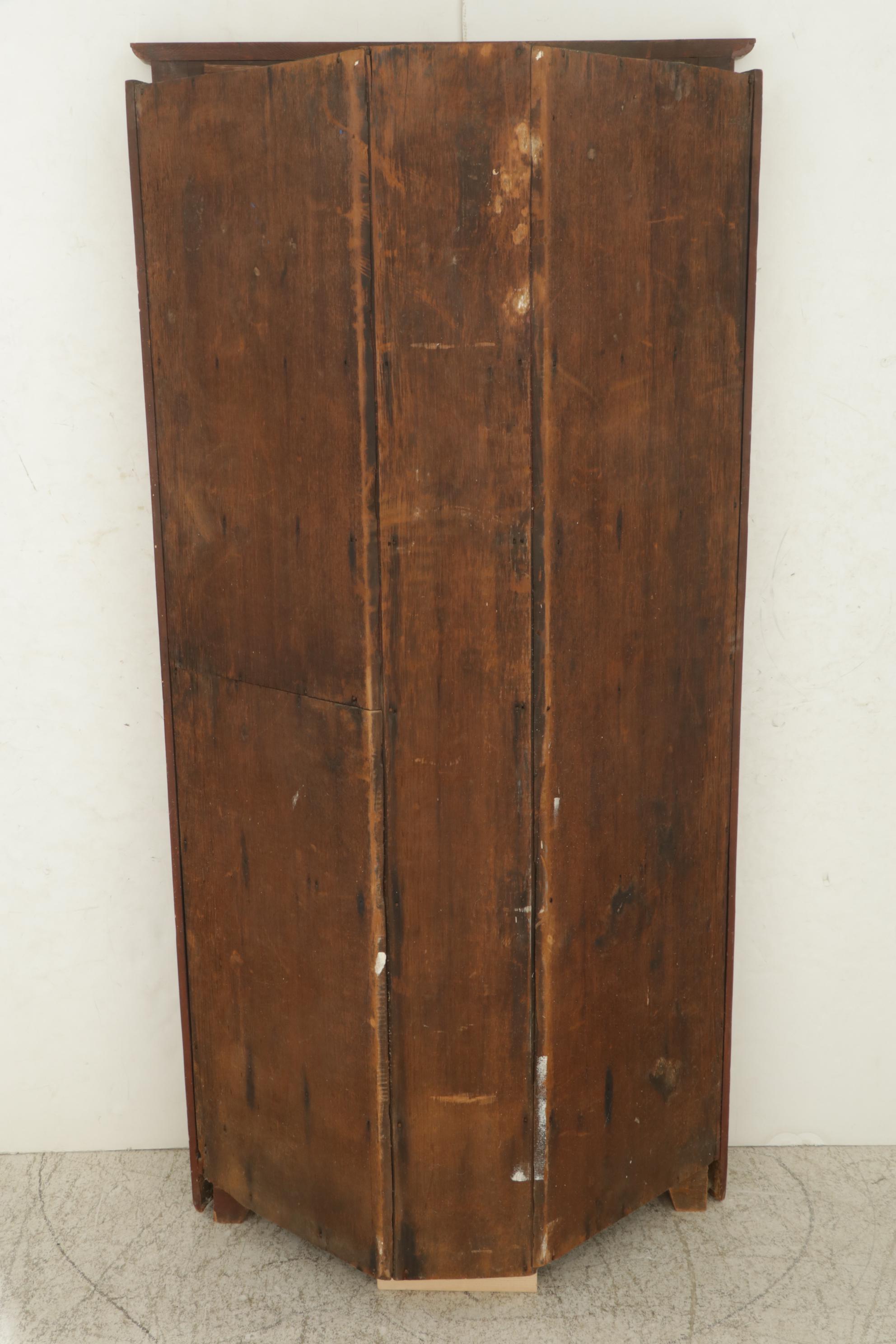 American Primitive Walnut Corner Cupboard, Mid to Late 19th Century