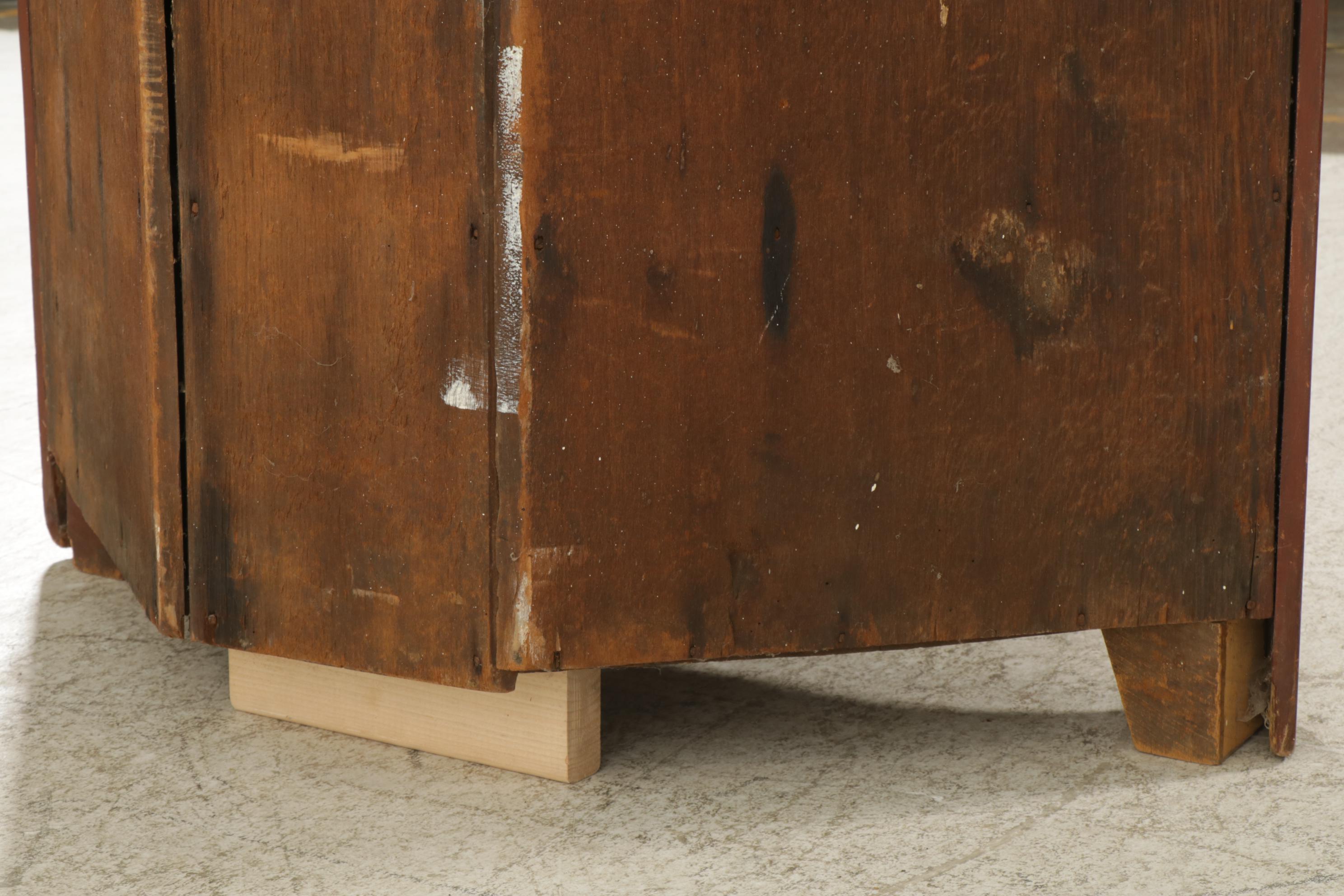 American Primitive Walnut Corner Cupboard, Mid to Late 19th Century
