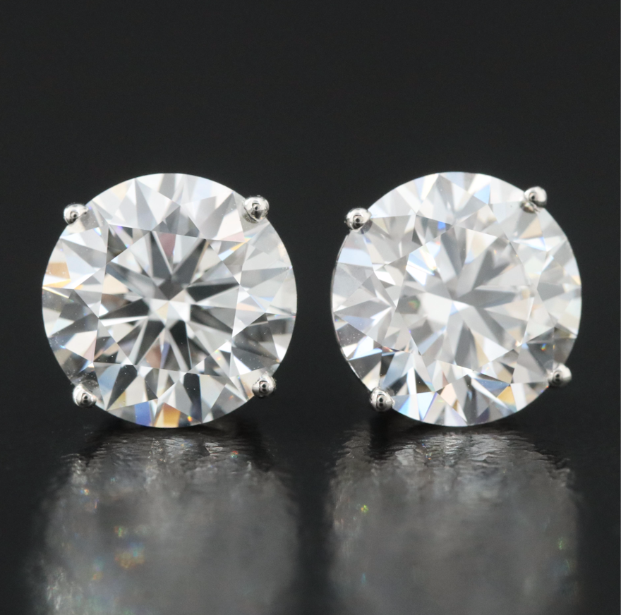 Platinum 5.52 CTW Lab Grown Diamond Stud Earrings with IGI Reports