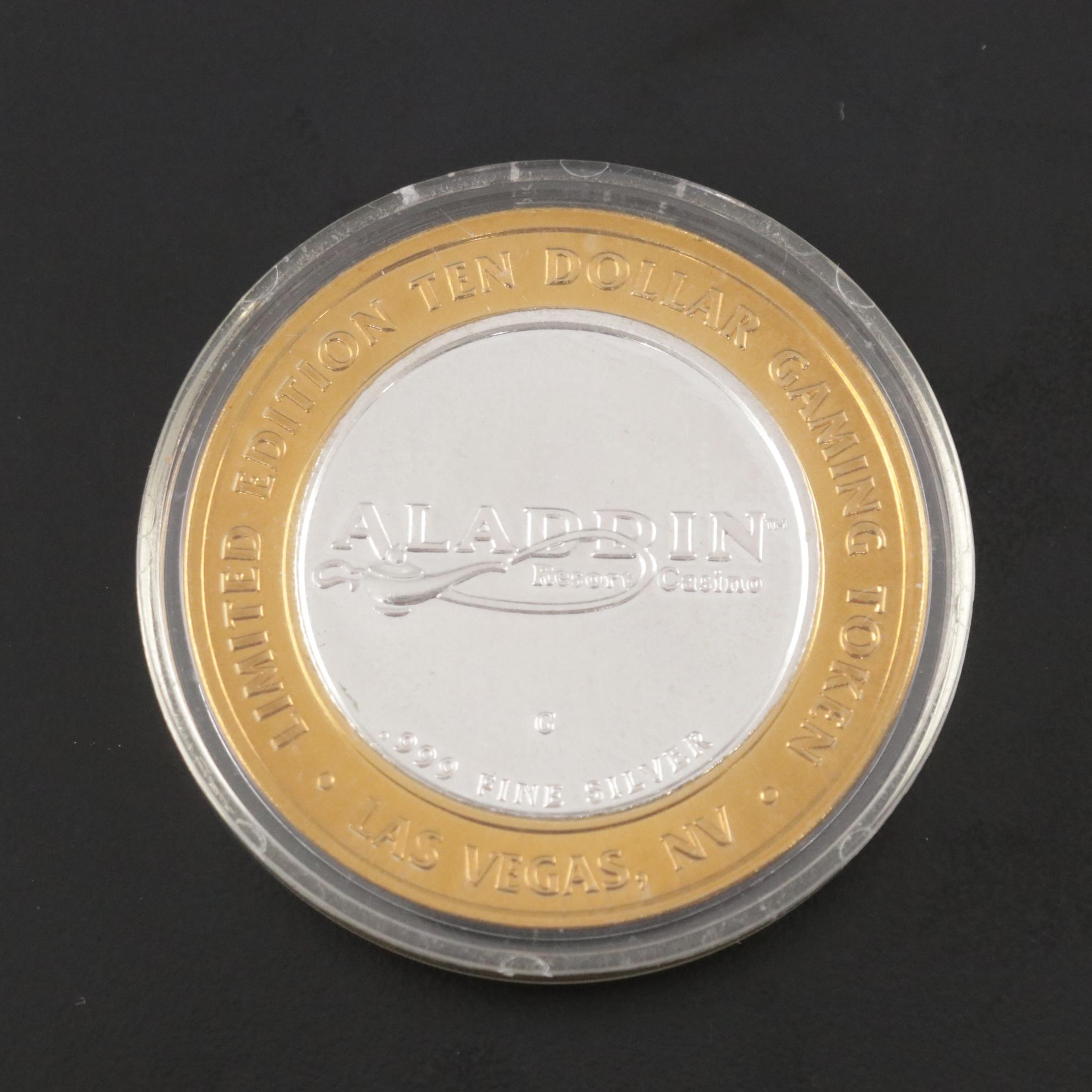 Two Limited Edition 99.9% Silver $10 Gaming Tokens
