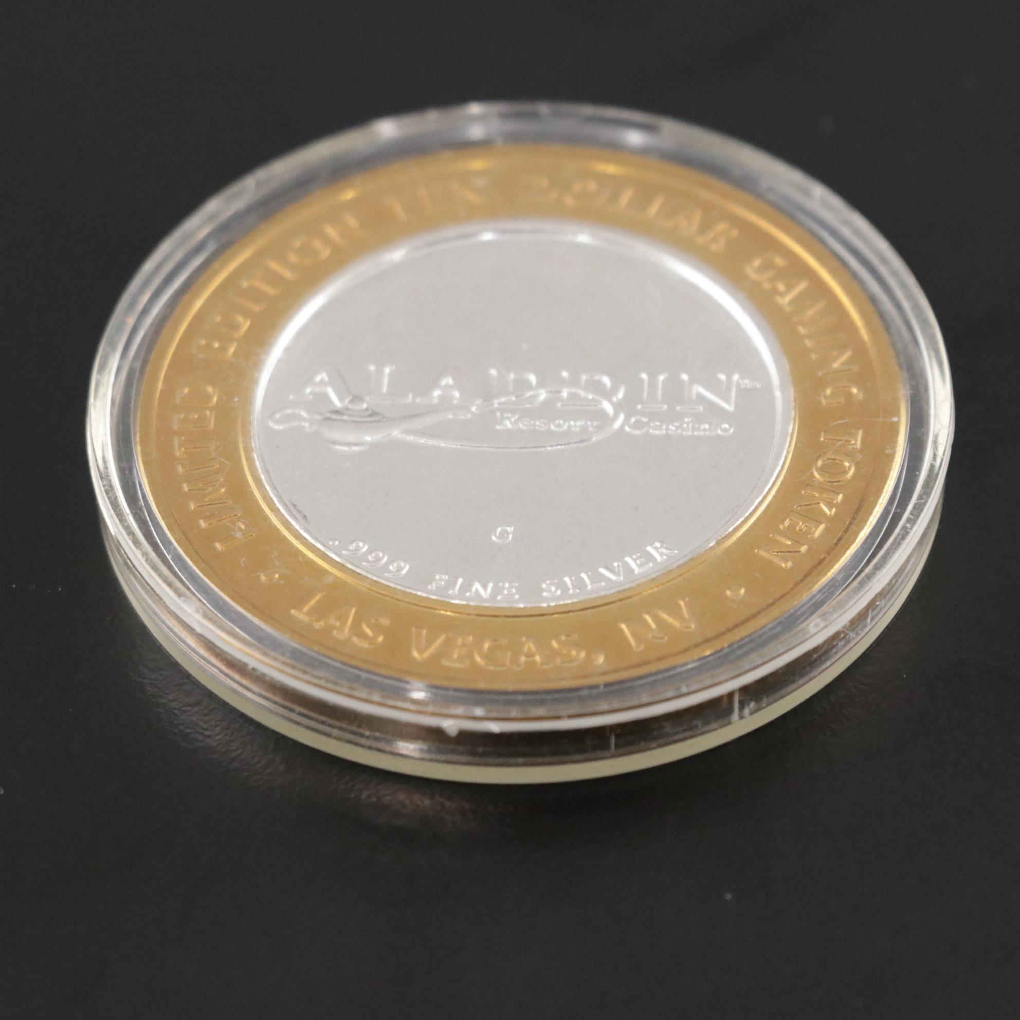 Two Limited Edition 99.9% Silver $10 Gaming Tokens