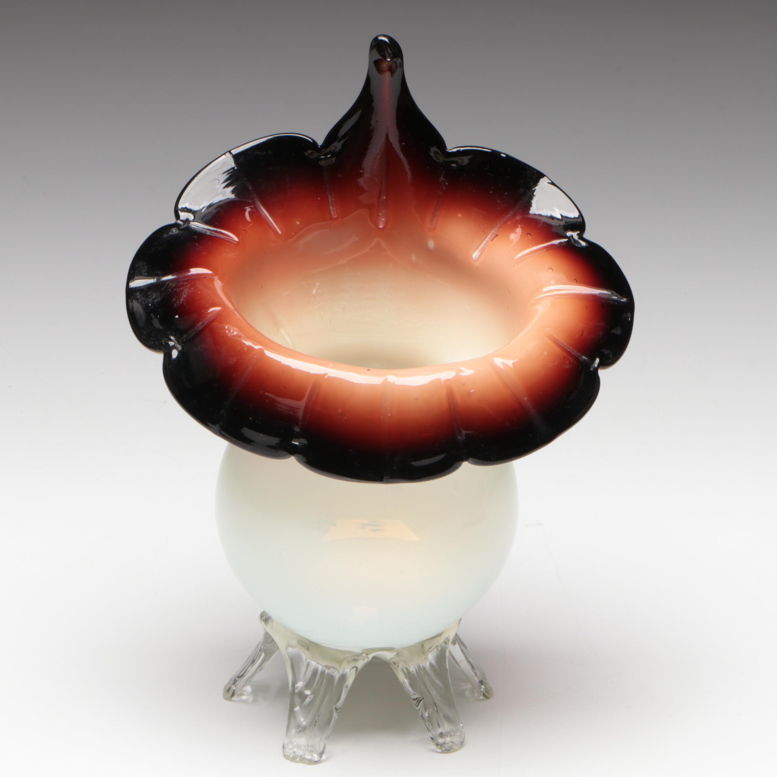 Victorian Style Jack-in-The-Pulpit Vase, Fostoria Glass Bowl, Glass Candies