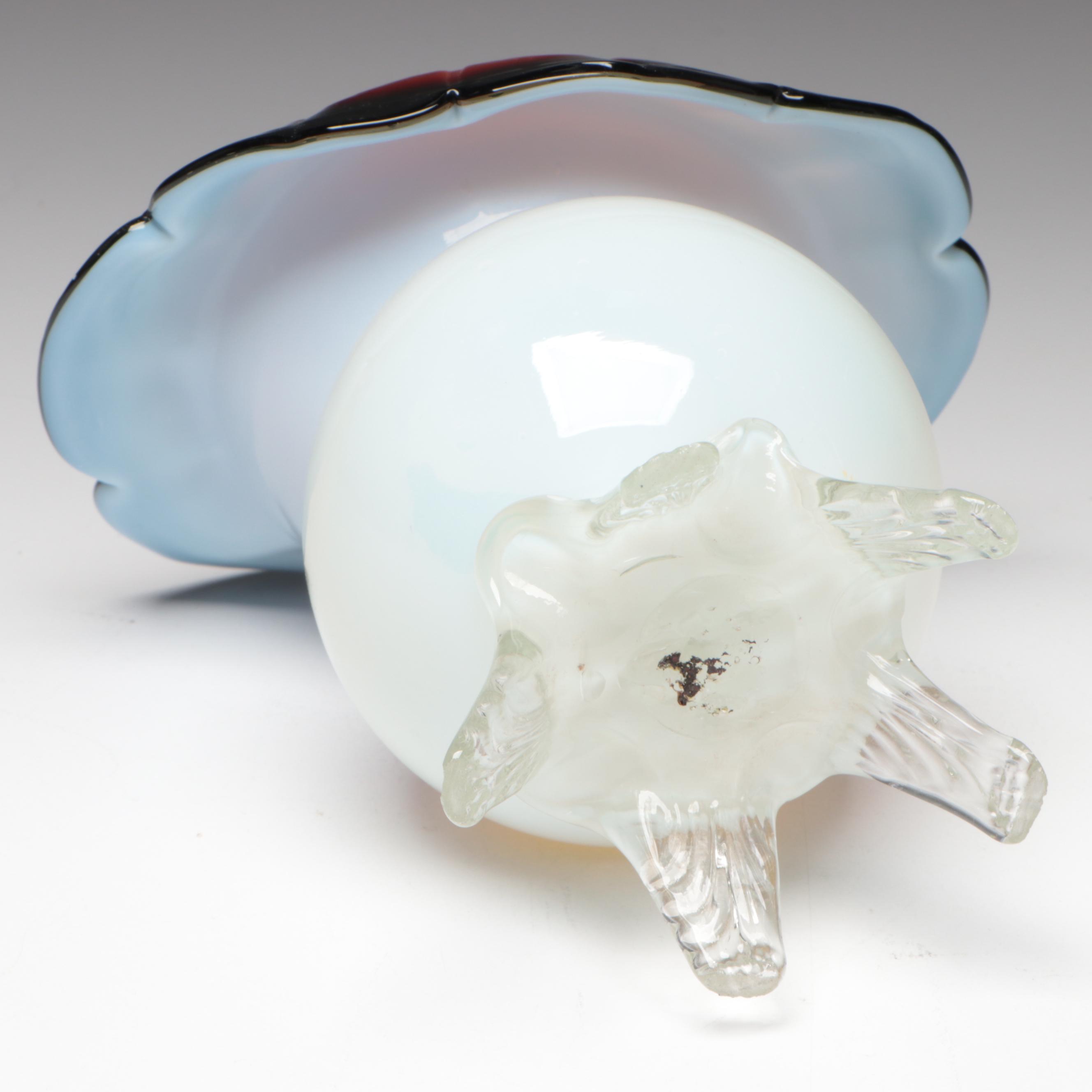 Victorian Style Jack-in-The-Pulpit Vase, Fostoria Glass Bowl, Glass Candies