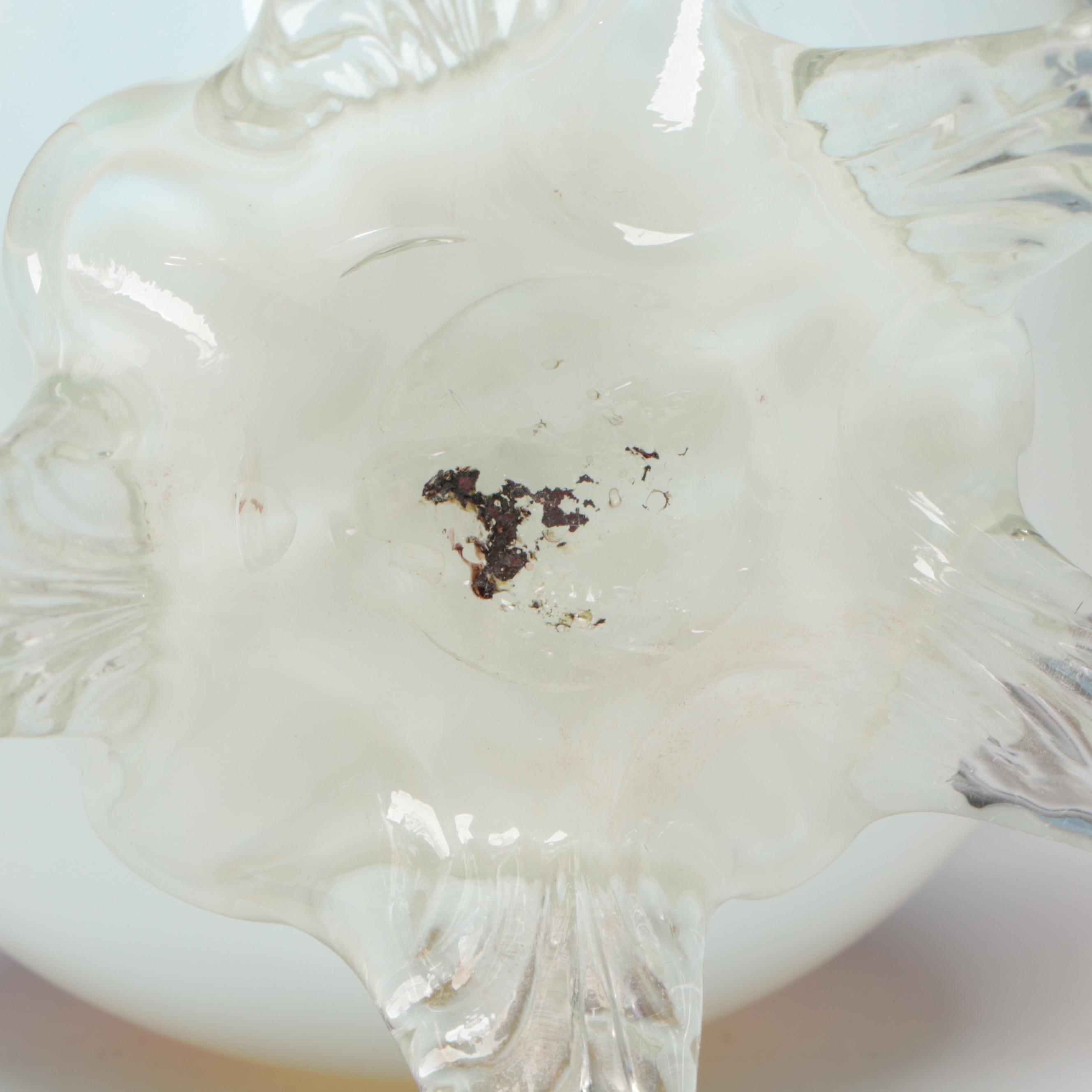 Victorian Style Jack-in-The-Pulpit Vase, Fostoria Glass Bowl, Glass Candies