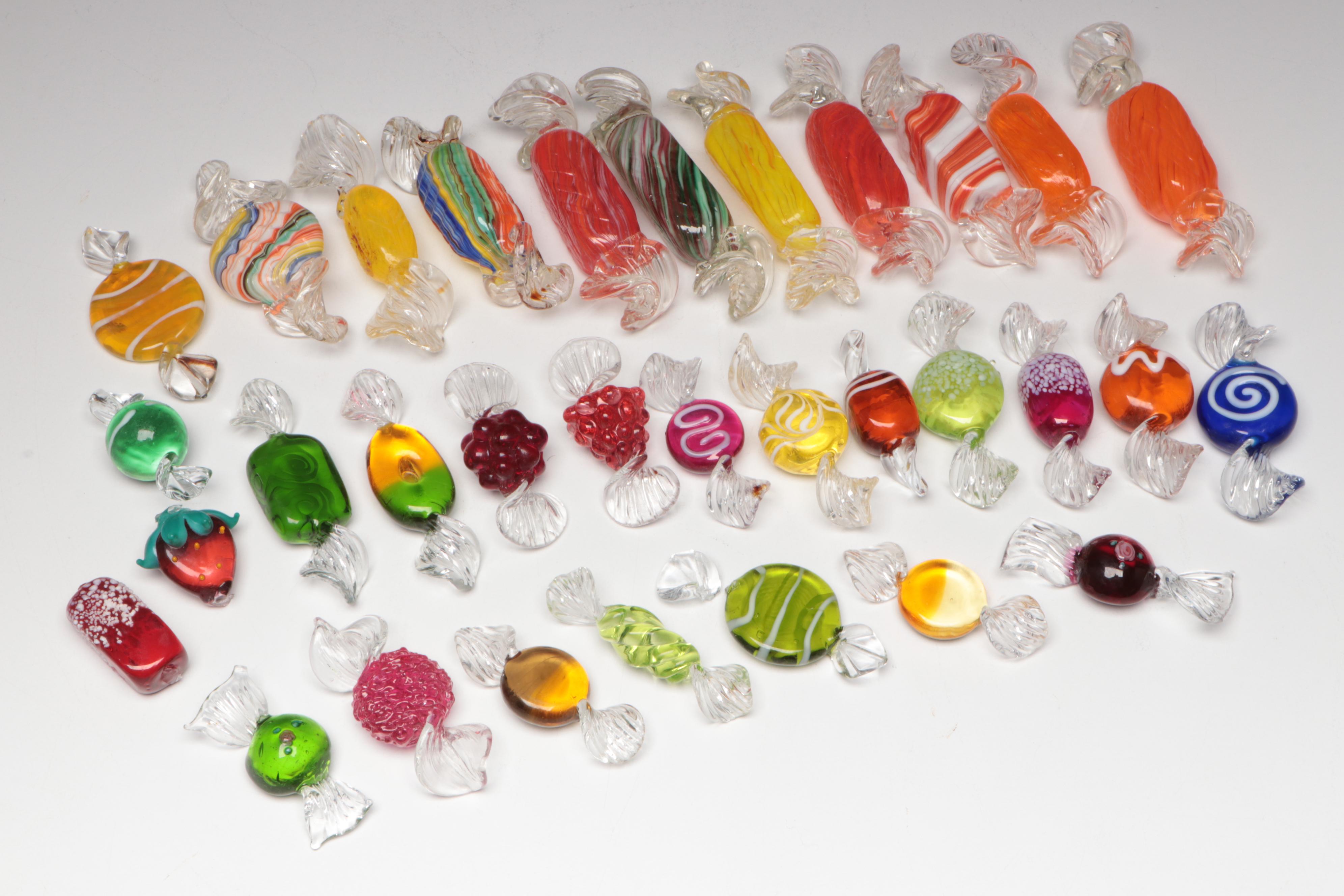 Victorian Style Jack-in-The-Pulpit Vase, Fostoria Glass Bowl, Glass Candies