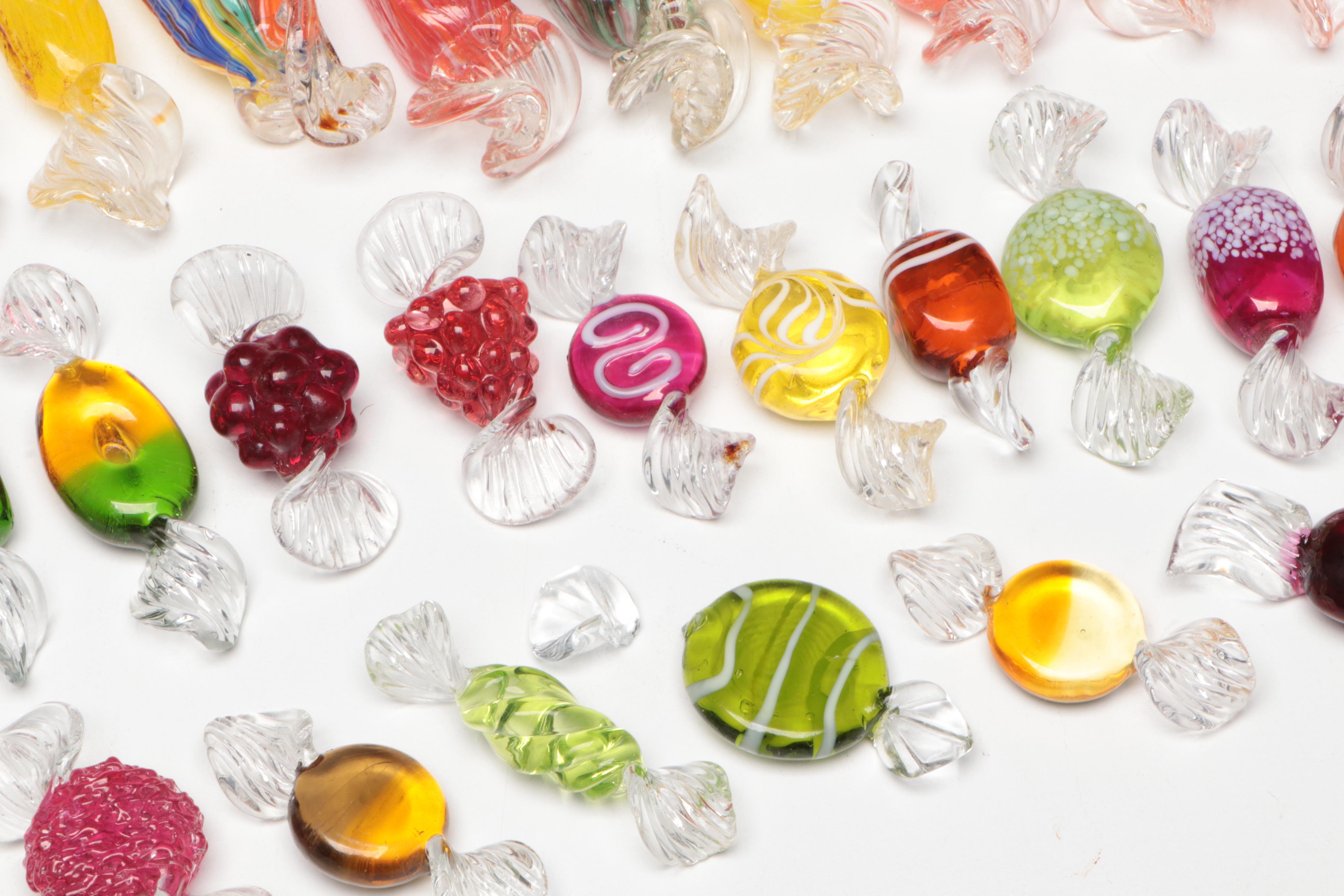 Victorian Style Jack-in-The-Pulpit Vase, Fostoria Glass Bowl, Glass Candies
