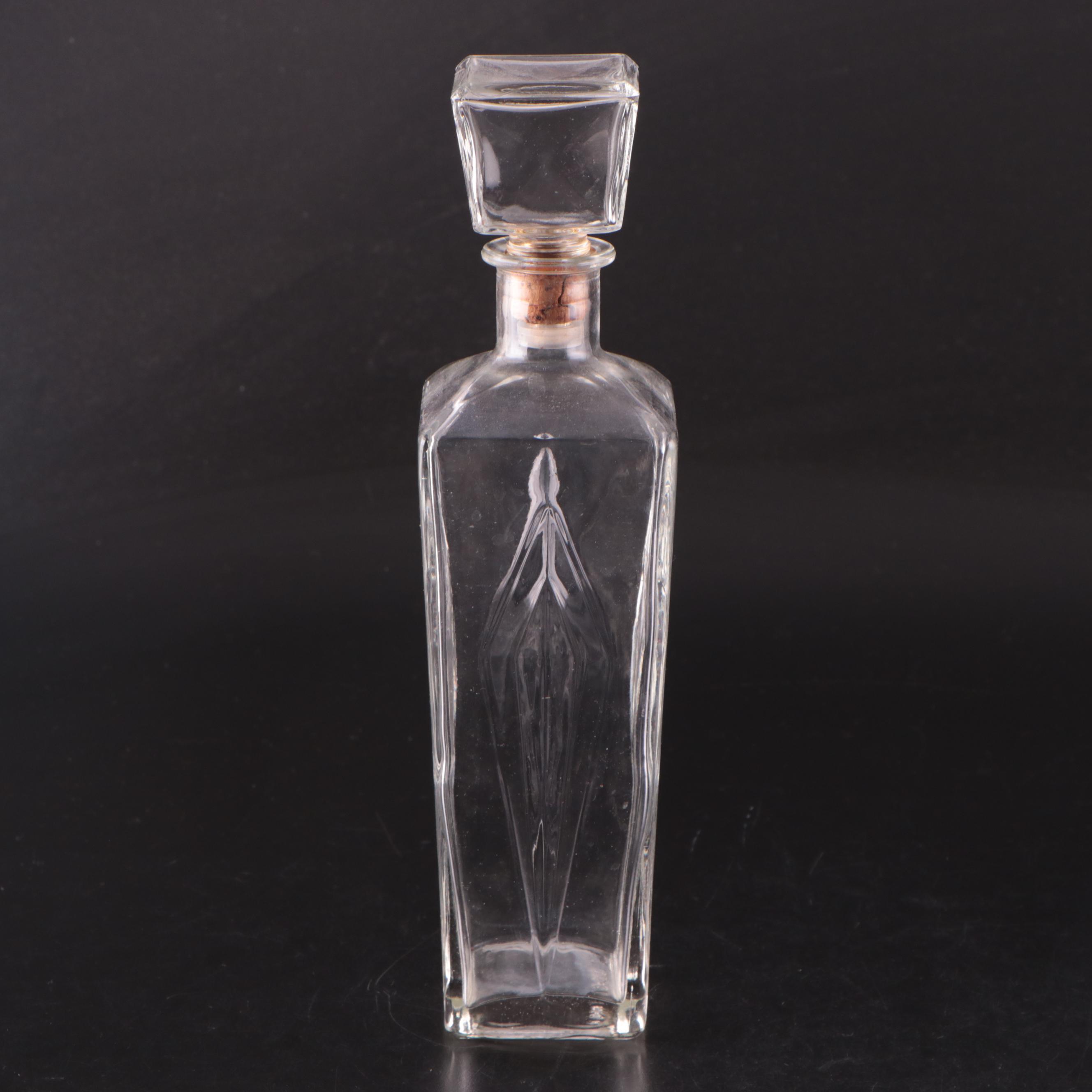 Glass Decanters with Acrylic and Metal Serving Trays