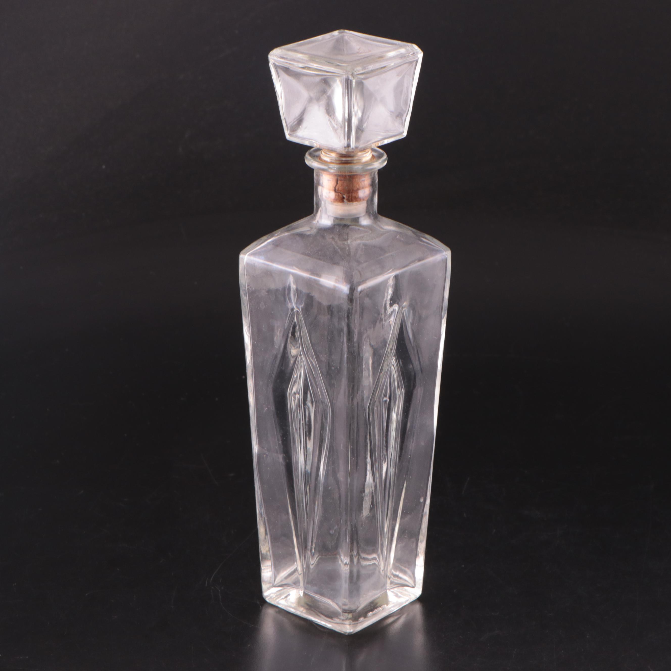 Glass Decanters with Acrylic and Metal Serving Trays