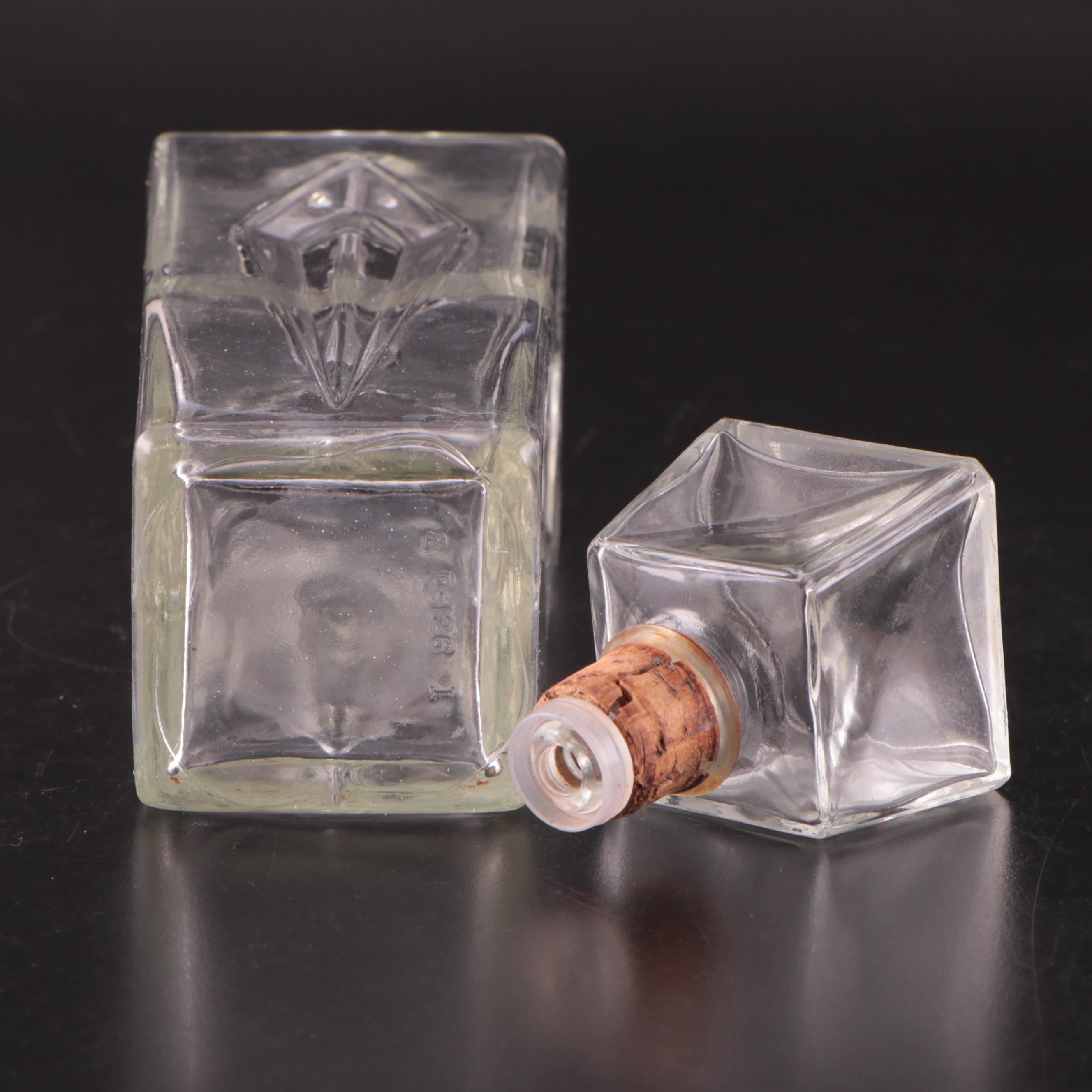 Glass Decanters with Acrylic and Metal Serving Trays