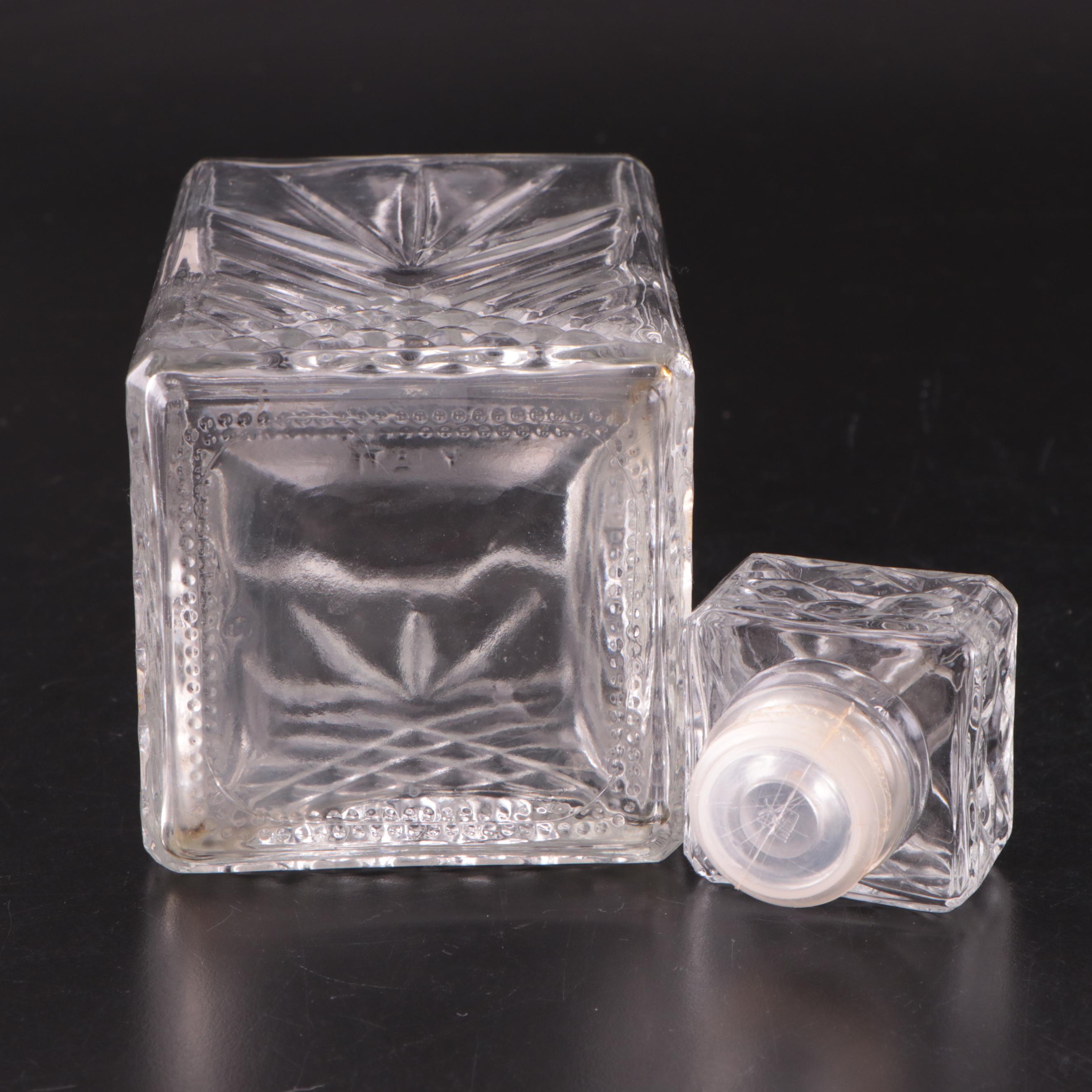 Glass Decanters with Acrylic and Metal Serving Trays