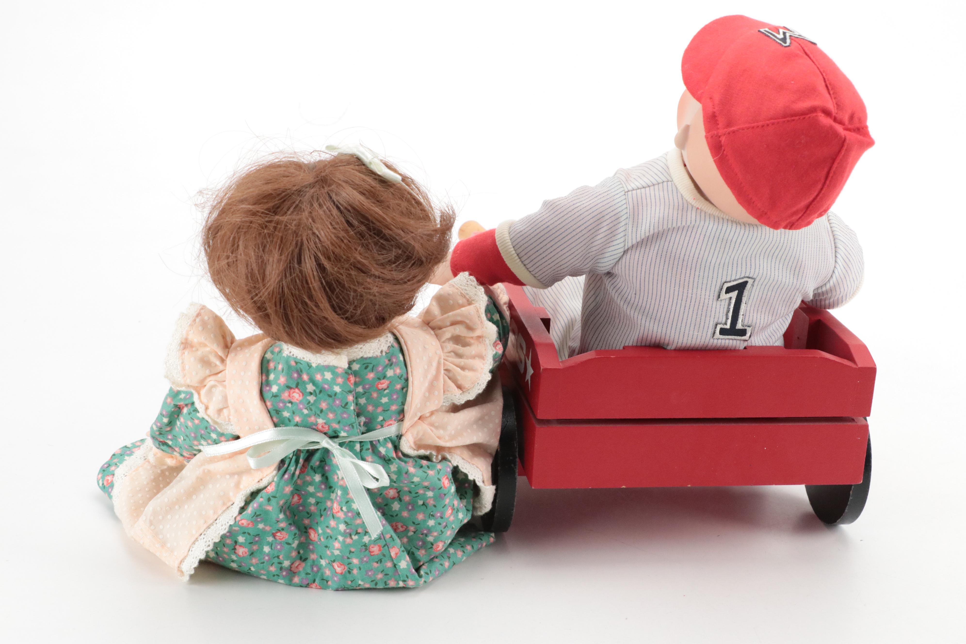 "Jessica" and Other Yolanda Bello for Ashton Drake and Other Dolls and Wagon