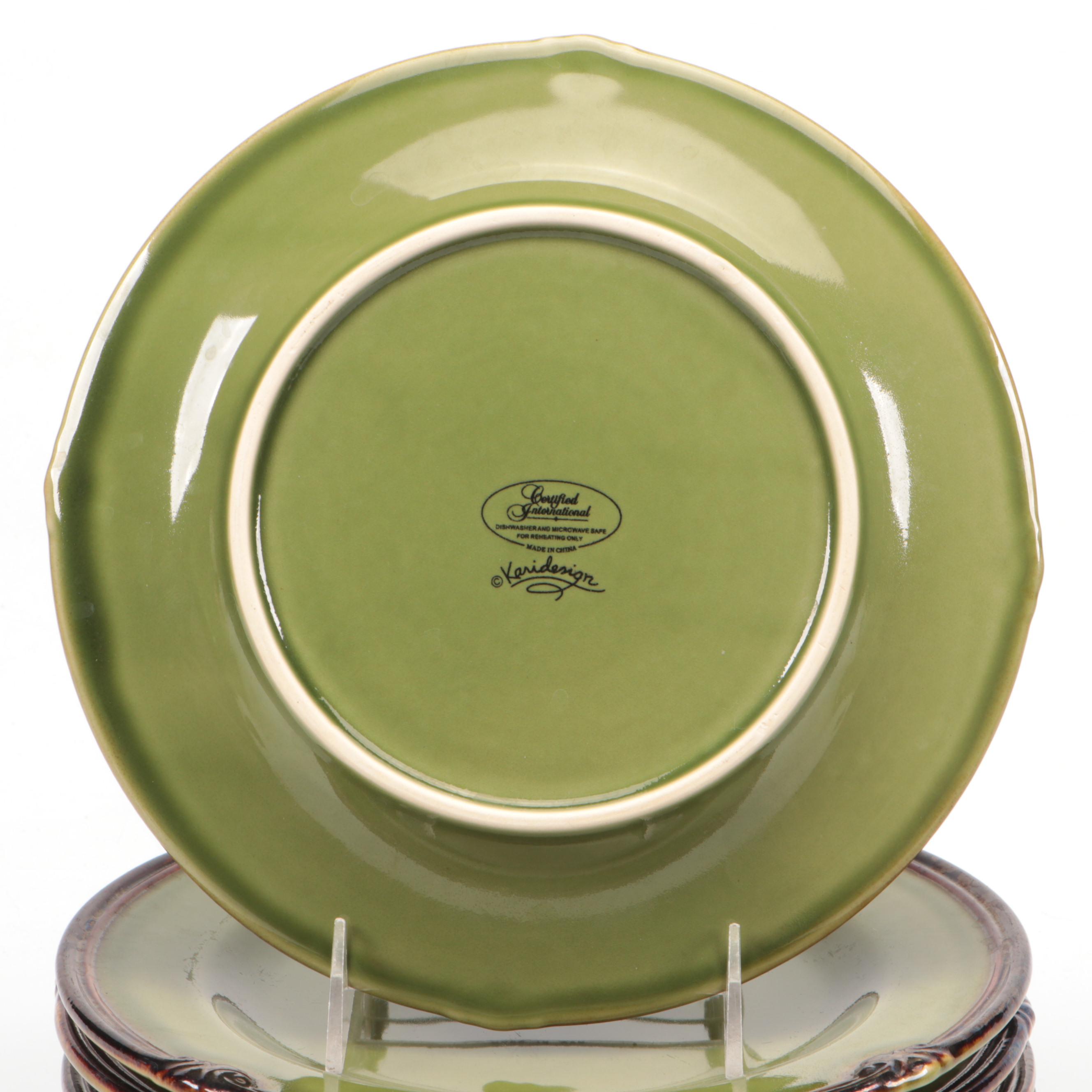 Certified International "Embassy Green" Dinnerware and Other Ceramic Vase