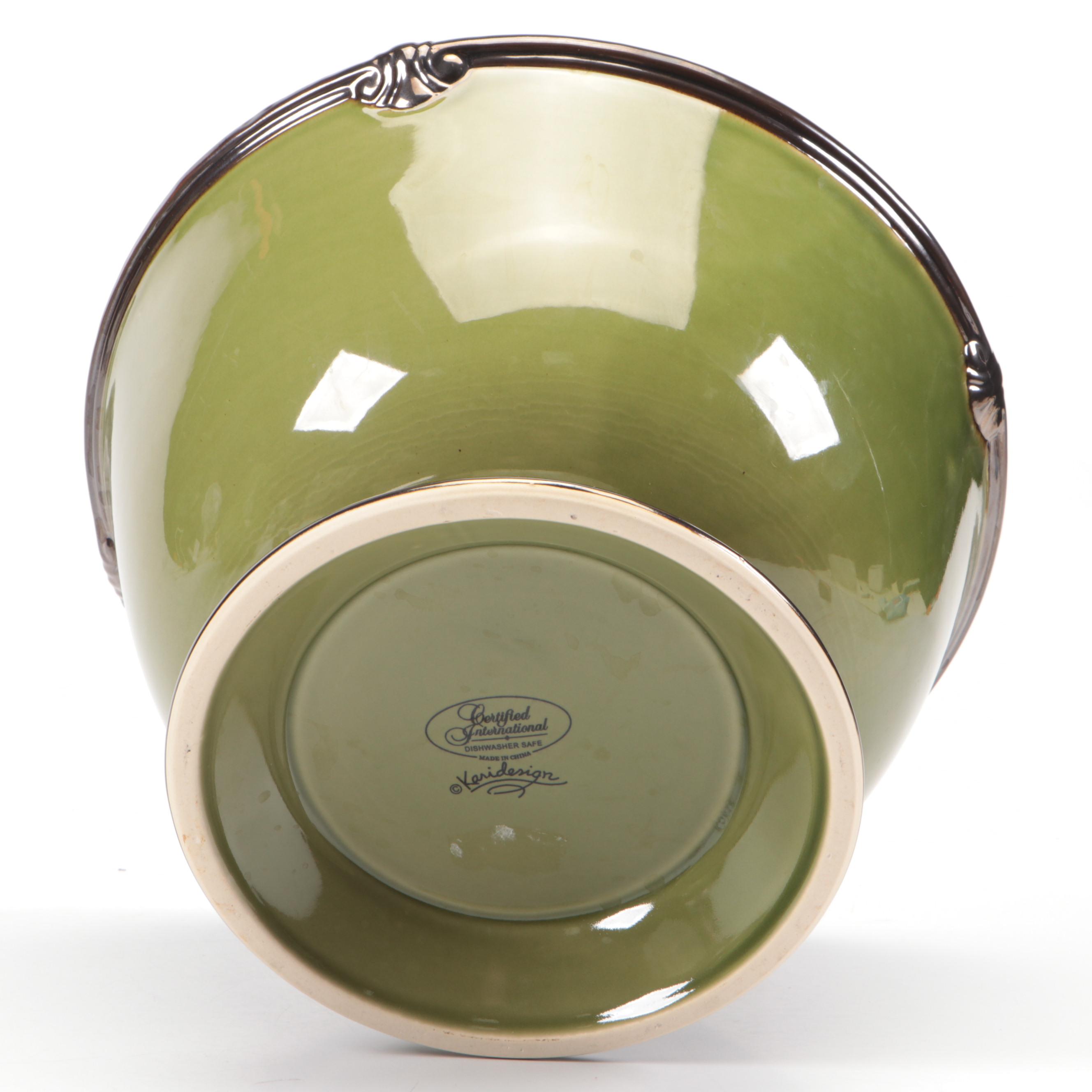 Certified International "Embassy Green" Dinnerware and Other Ceramic Vase