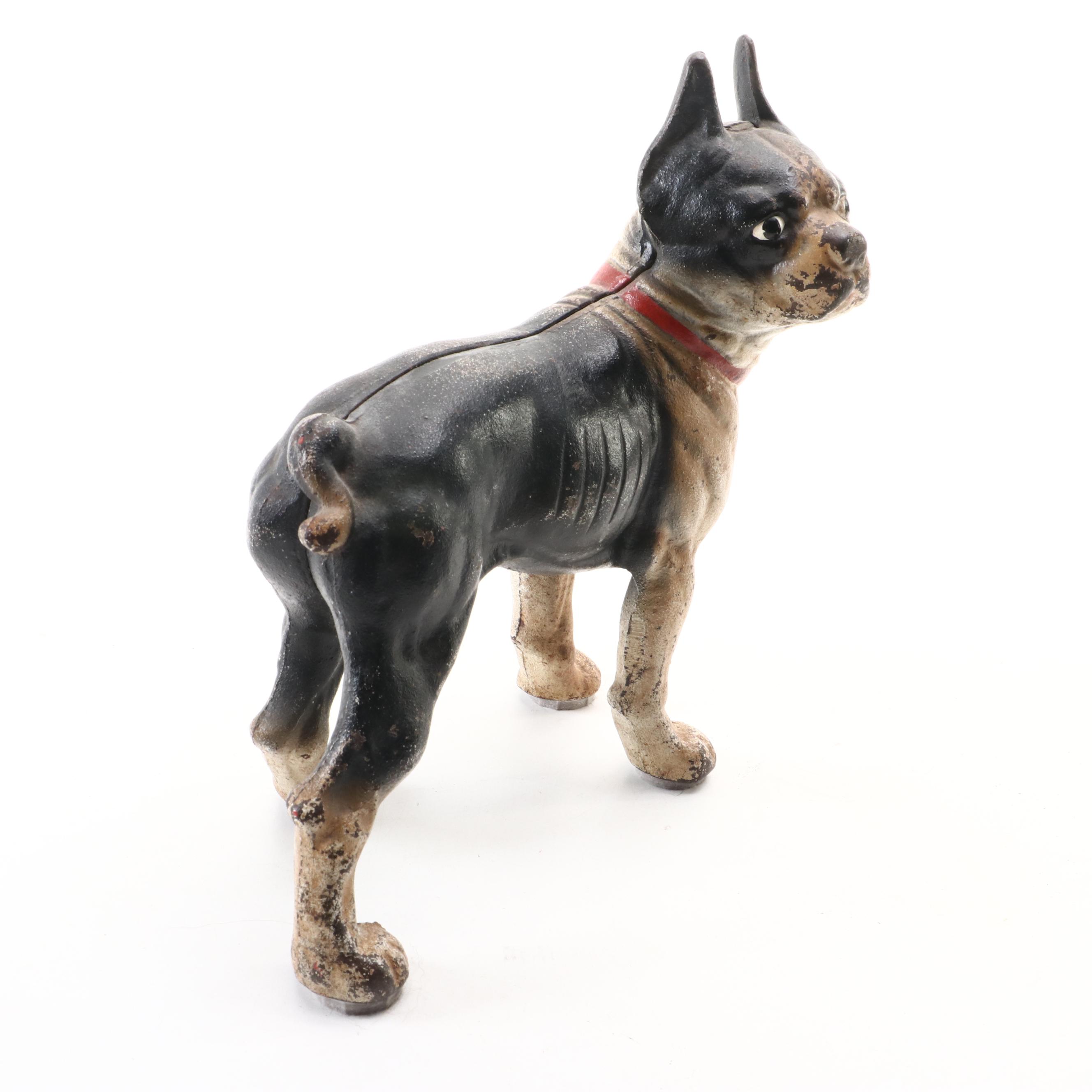 Painted Cast Iron Boston Terrier Doorstop
