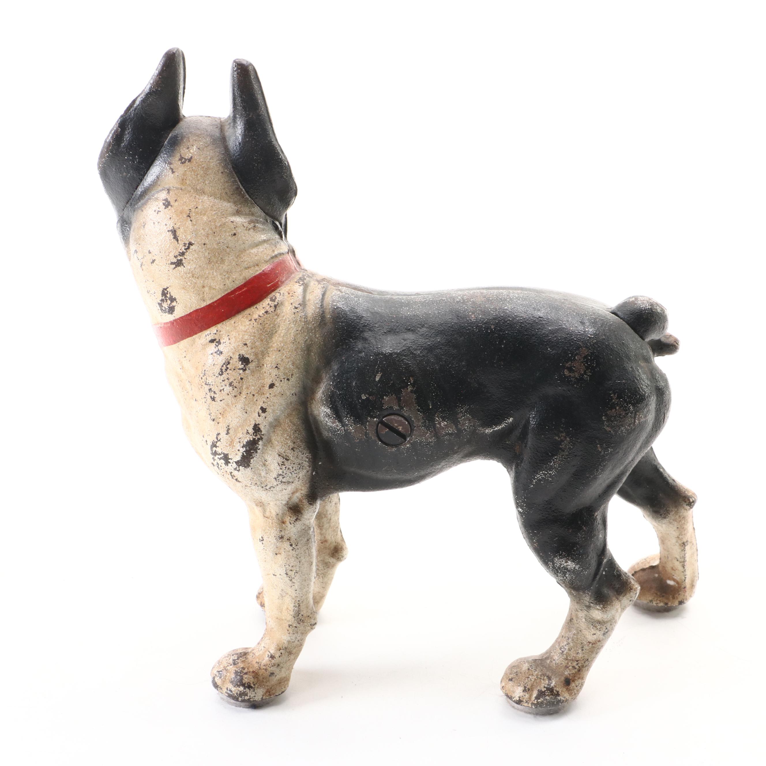 Painted Cast Iron Boston Terrier Doorstop