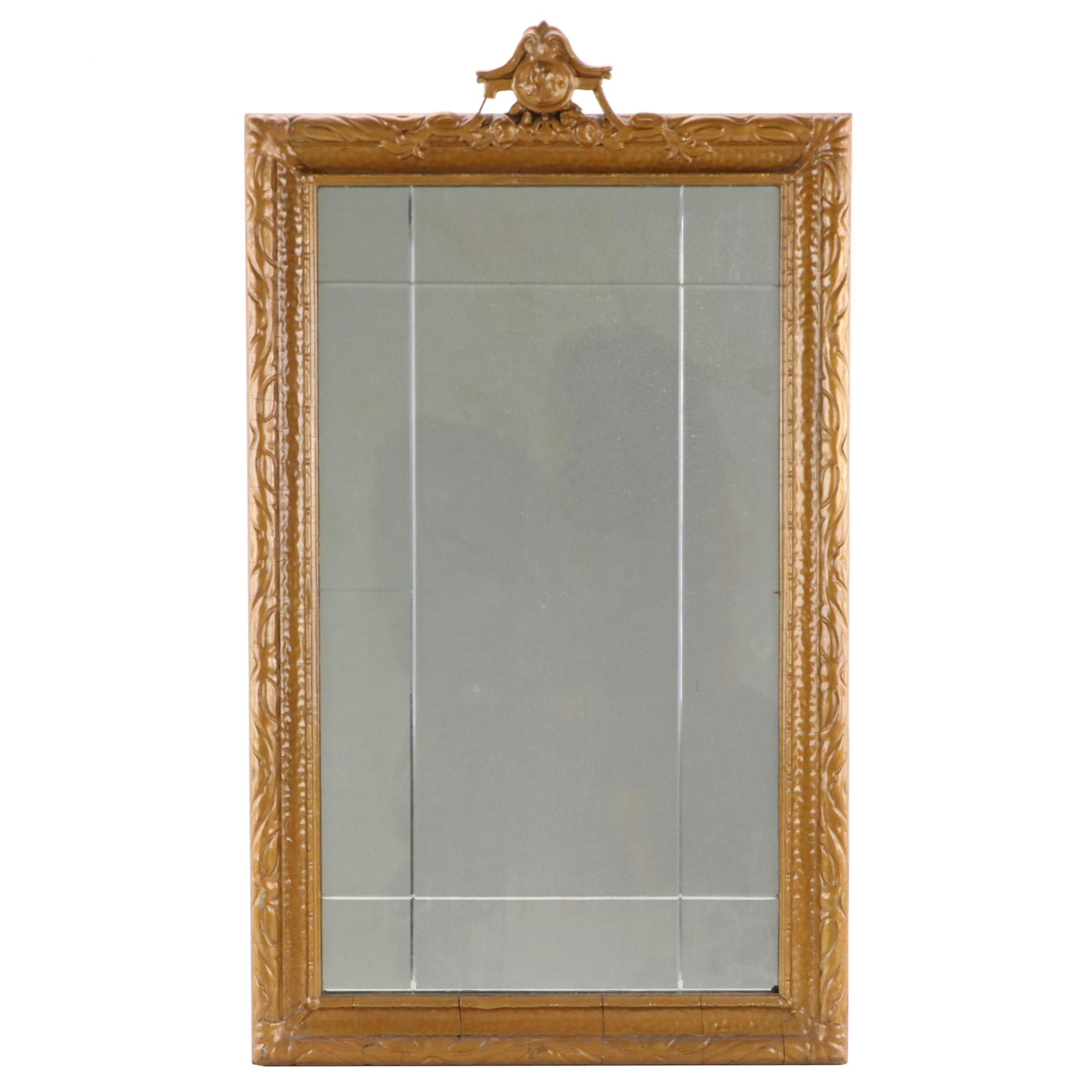 Decorative Beveled Glass Wall Mirror, Circa 1900