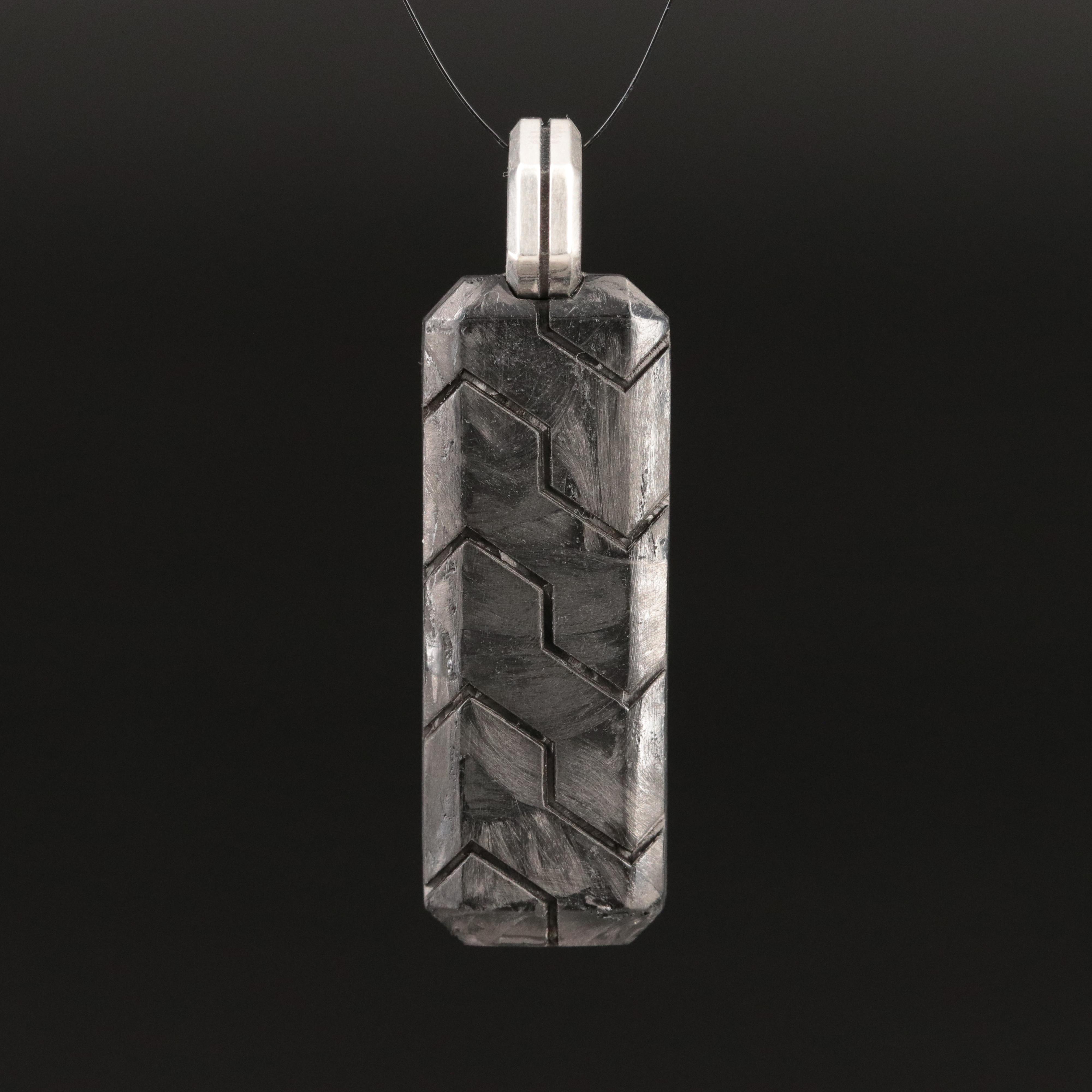 David Yurman Sterling Forged Carbon Ingot Tag Pendant