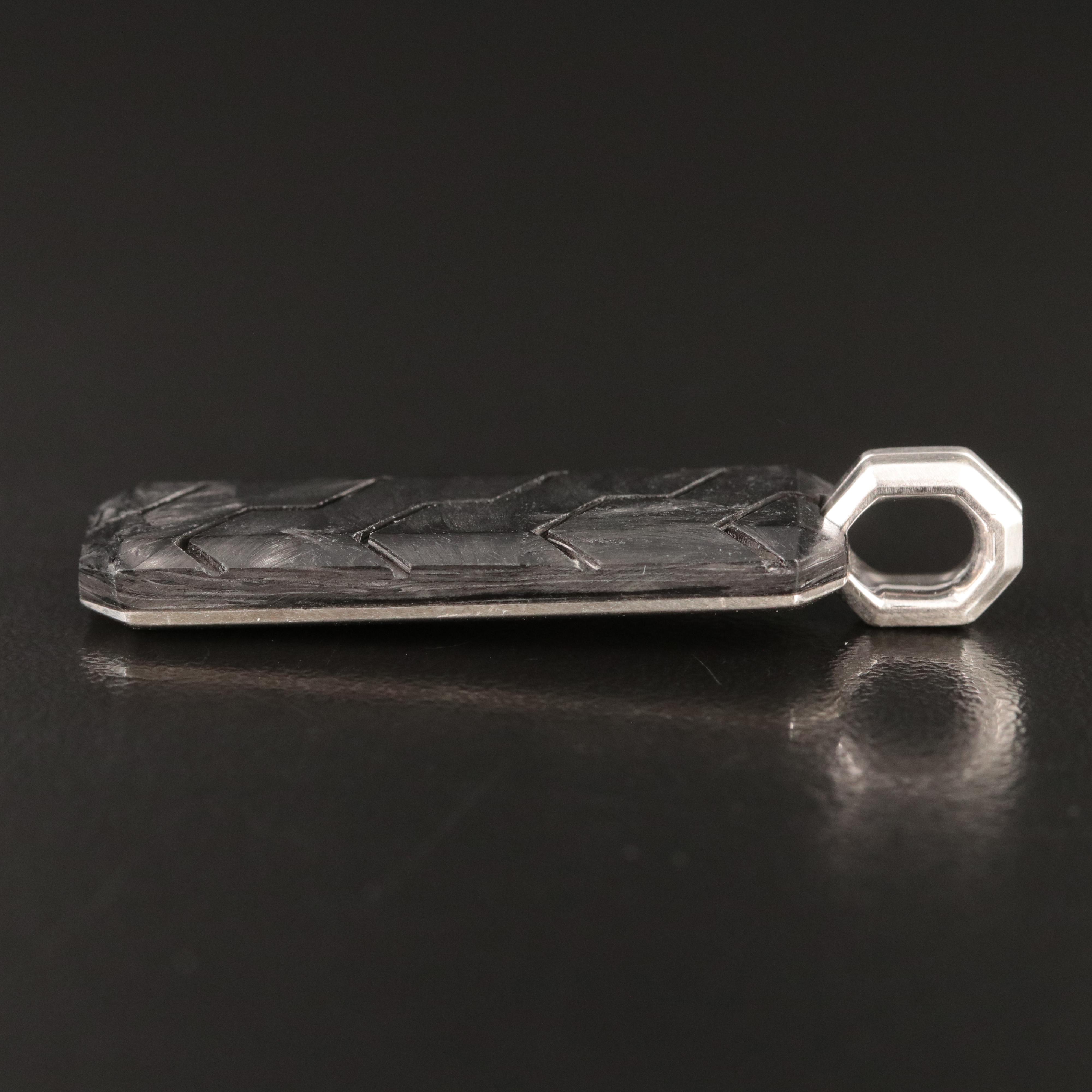 David Yurman Sterling Forged Carbon Ingot Tag Pendant