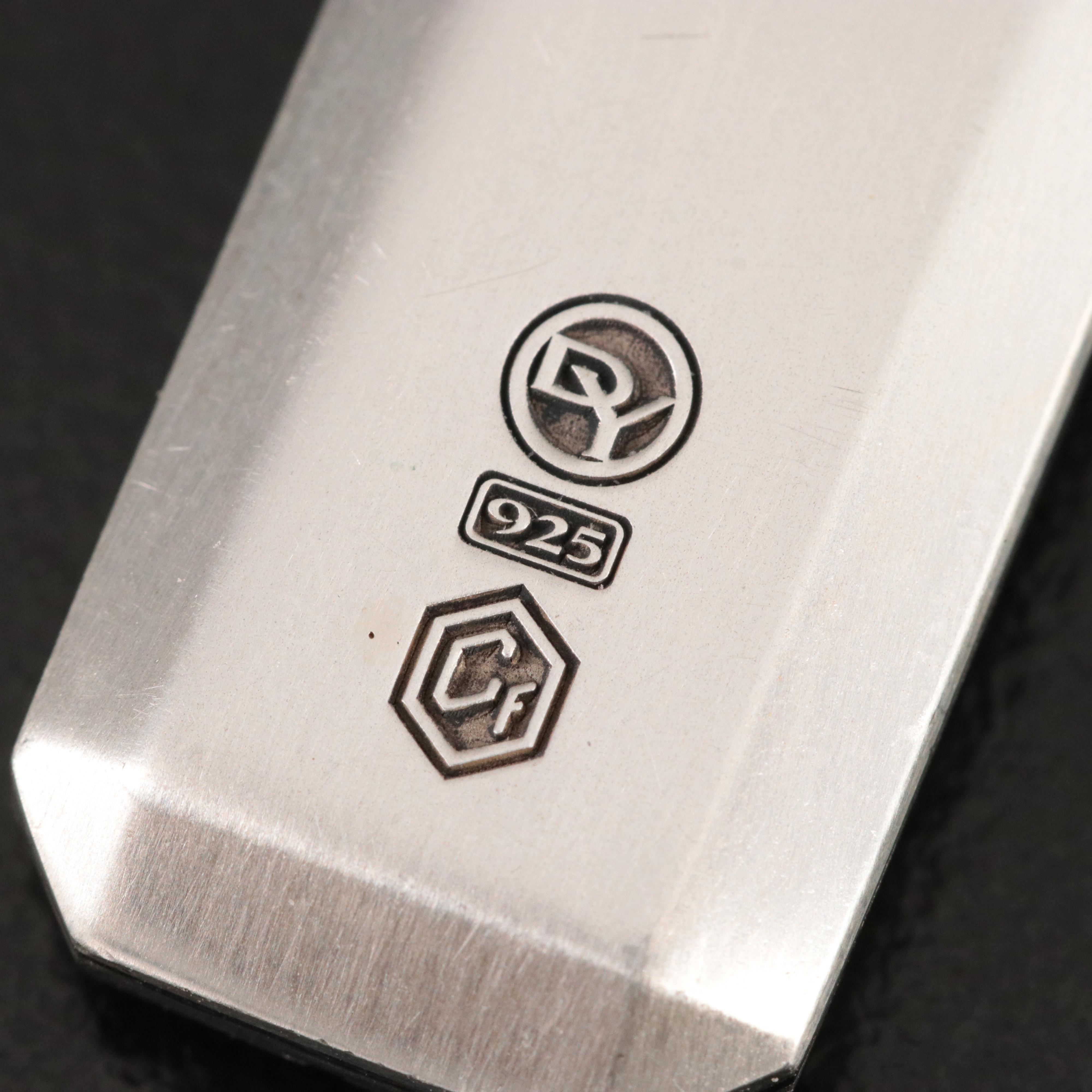 David Yurman Sterling Forged Carbon Ingot Tag Pendant