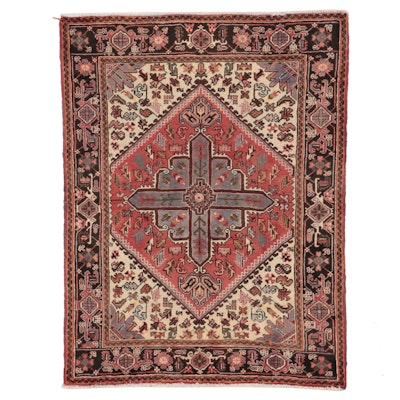 5'2 x 6'7 Hand-Knotted Persian Heriz Area Rug