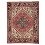 5'2 x 6'7 Hand-Knotted Persian Heriz Area Rug