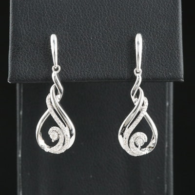 Sterling Diamond Dangle Earrings