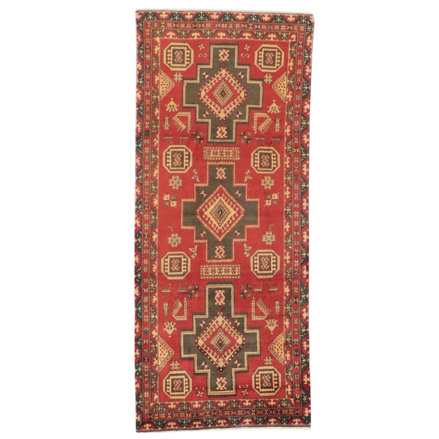 4'8 x 10'10 Hand-Knotted Persian Meshkin Long Rug