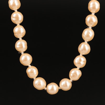 Chanel Faux Pearl Rope Length Necklace