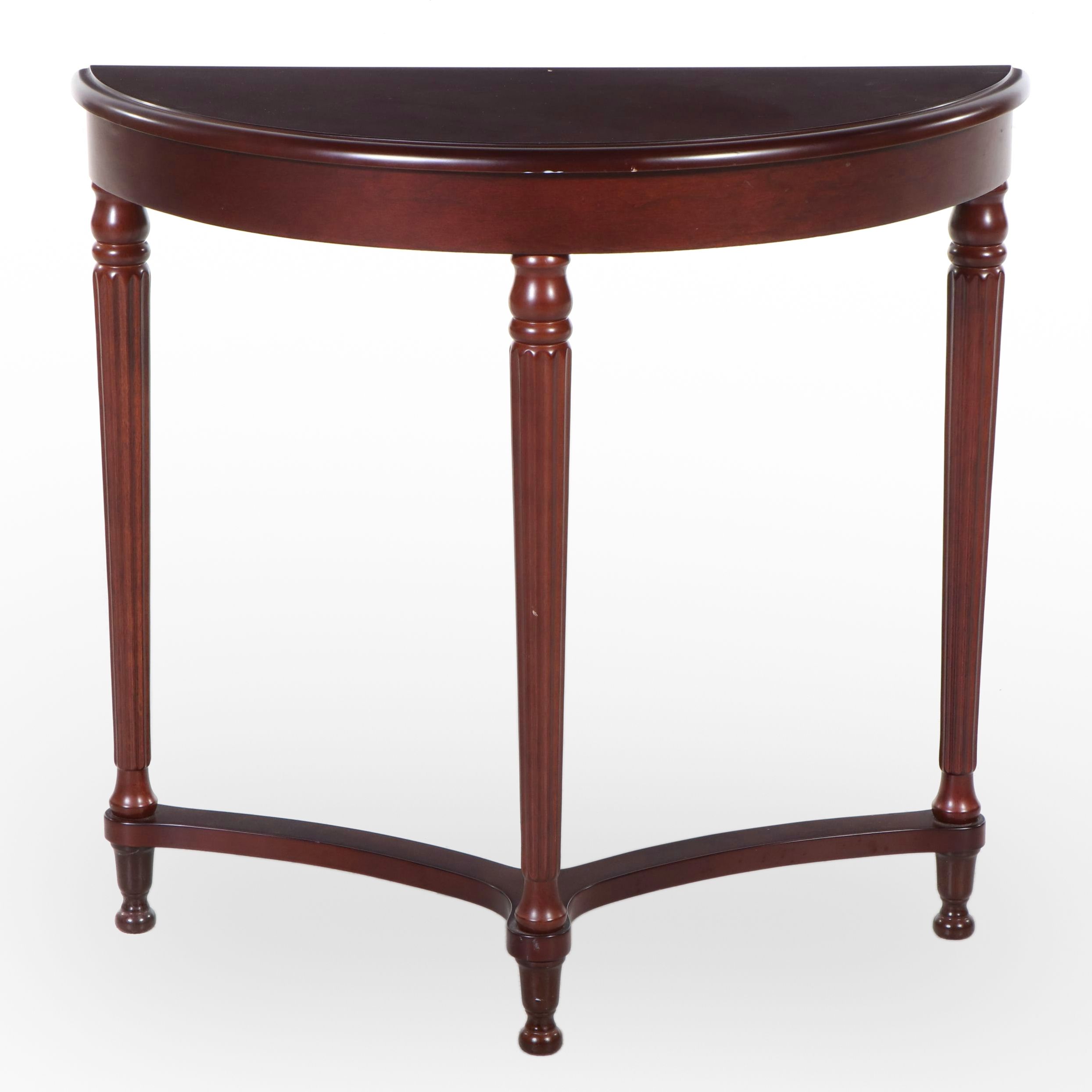The Bombay Company Federal Style Mahogany-Stained Demilune Console Table