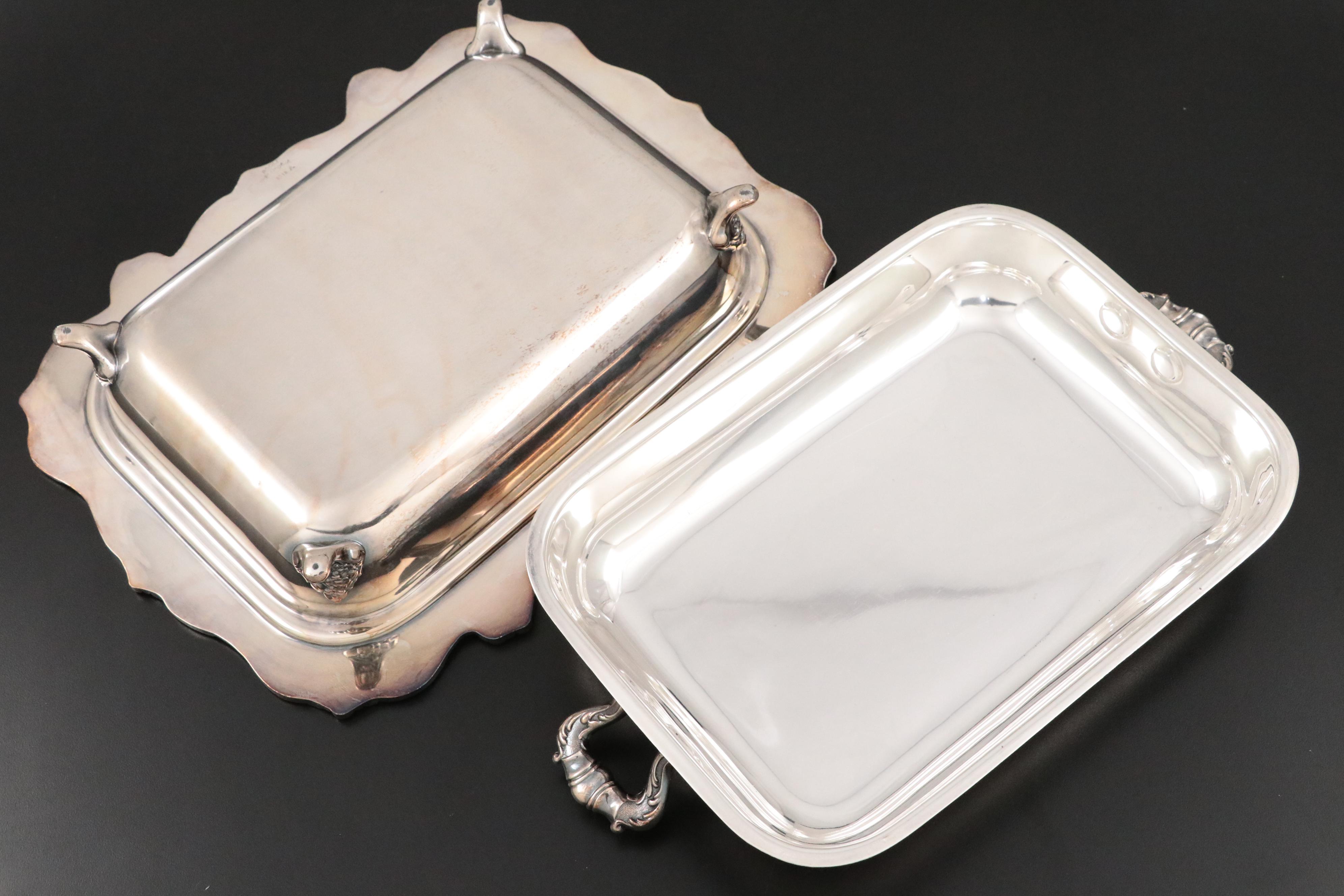 Poole "Old English" Silver Plate Divided Vegetable Bowl with Other Silver Plate