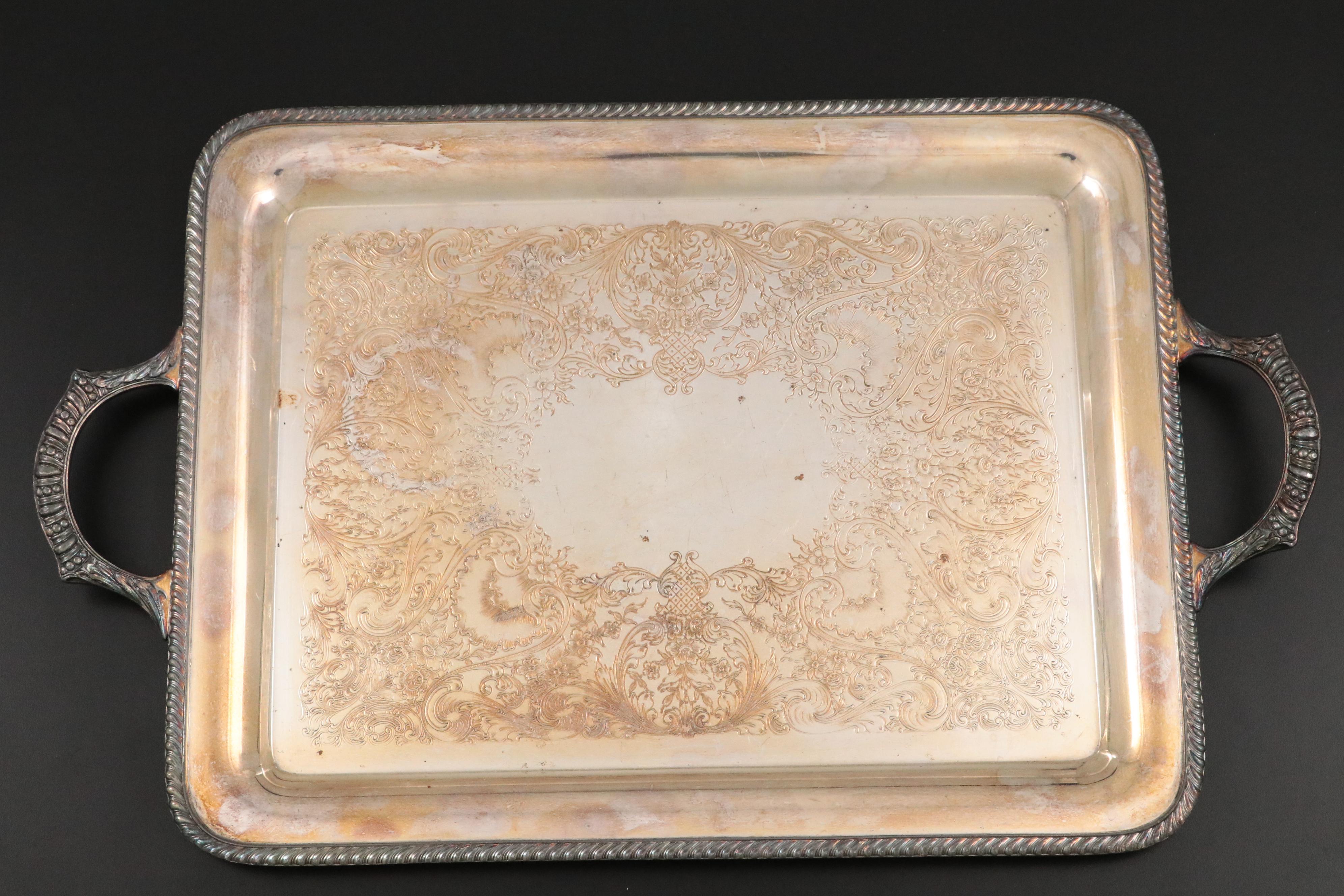 Poole "Old English" Silver Plate Divided Vegetable Bowl with Other Silver Plate