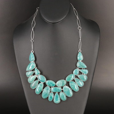 Sterling Amazonite Bib Necklace