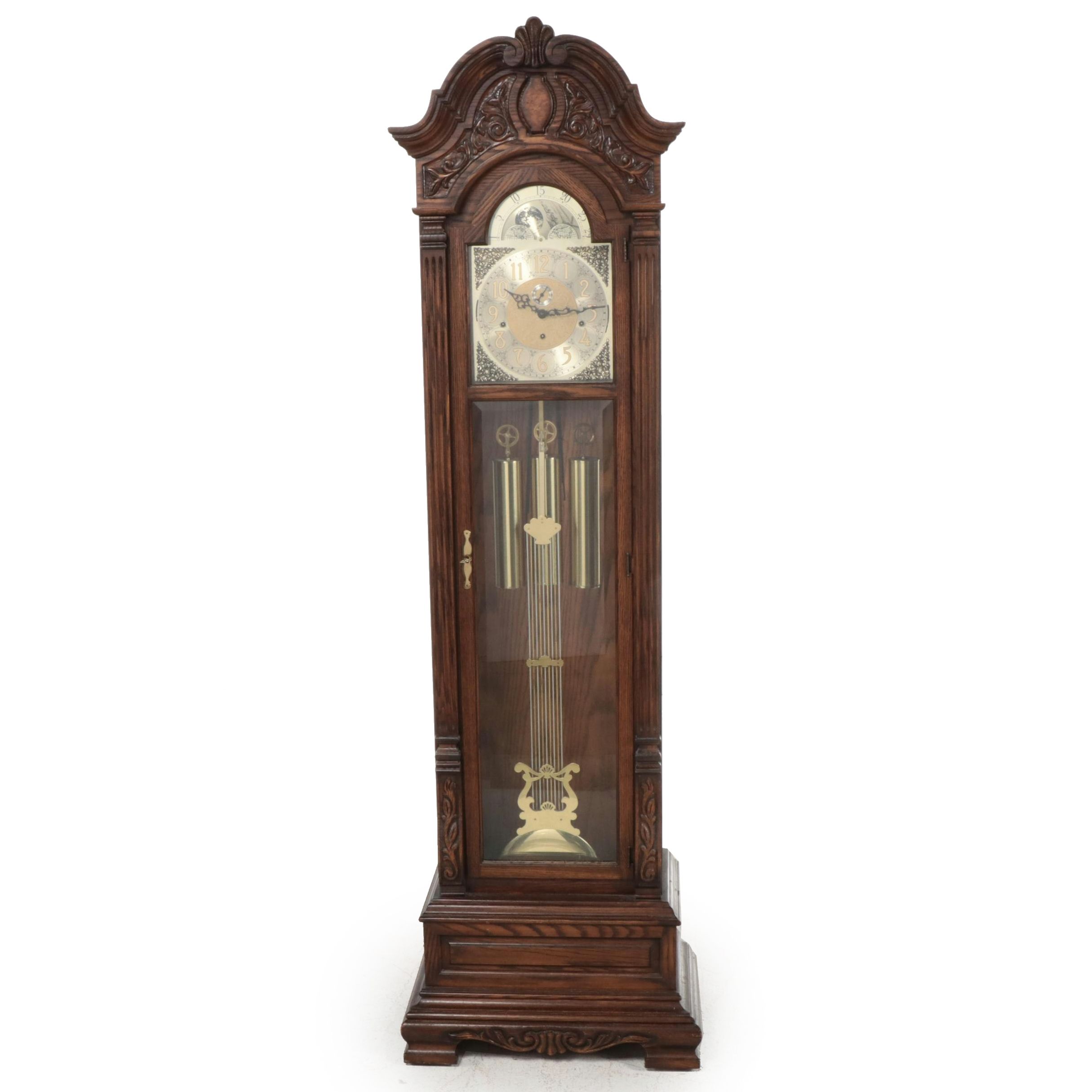 Trend by Sligh Oak Cased Grandfather Clock, Late 20th Century