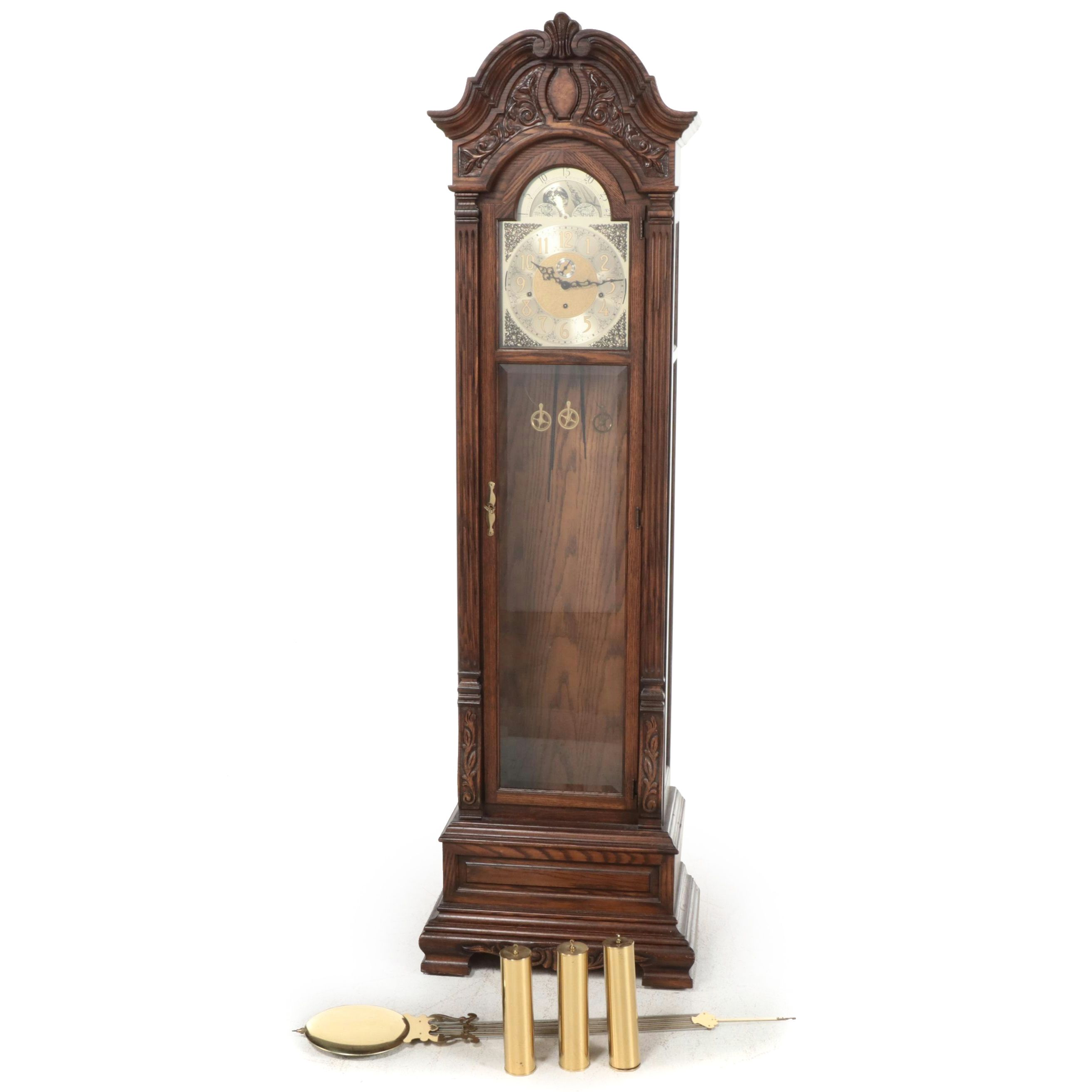 Trend by Sligh Oak Cased Grandfather Clock, Late 20th Century