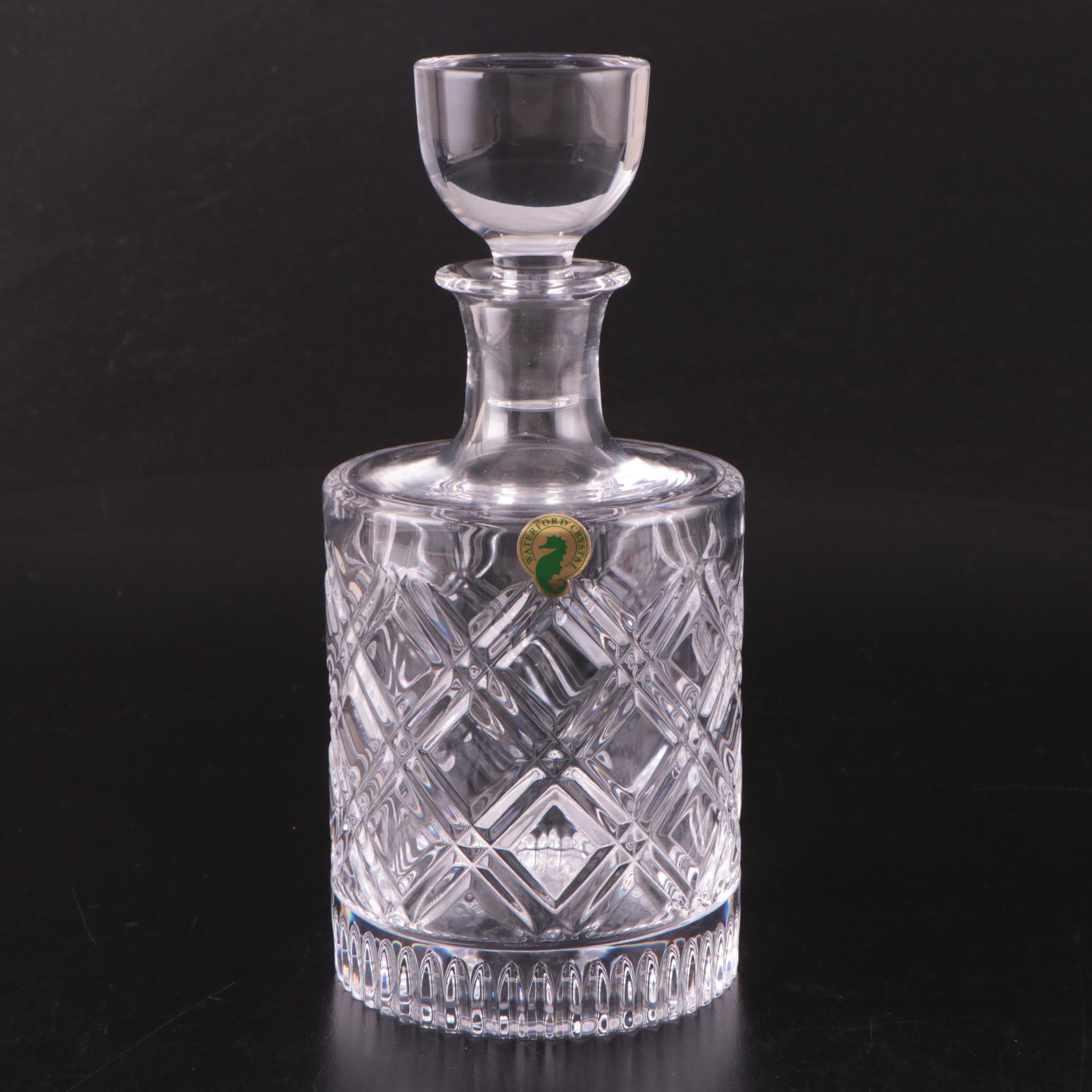 Waterford Diamond Pattern Crystal Lowball Glasses and Decanter
