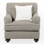 Henredon Houndstooth-Upholstered English Roll-Arm Easy Chair