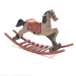 Painted Wood Rocking Horse